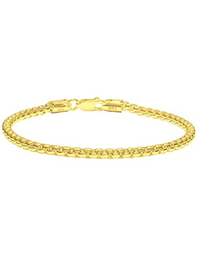 3mm 18K Gold Box Bracelet
