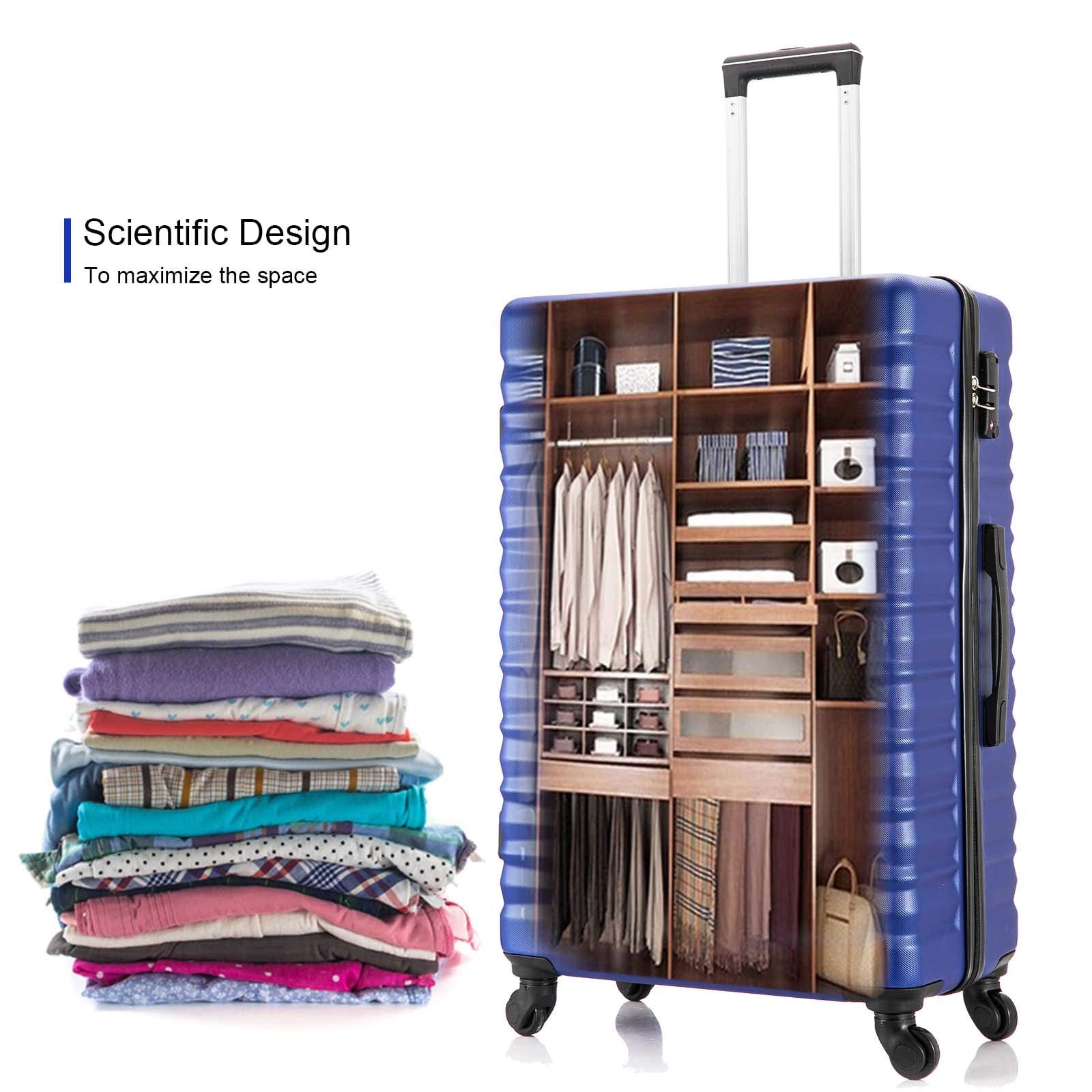 Yotefe 4-Piece Hardshell Luggage Set with Multi-Directional Spinner Wheels & TSA Lock - Blue Suitcase for Travel, Vacation & Business Trips