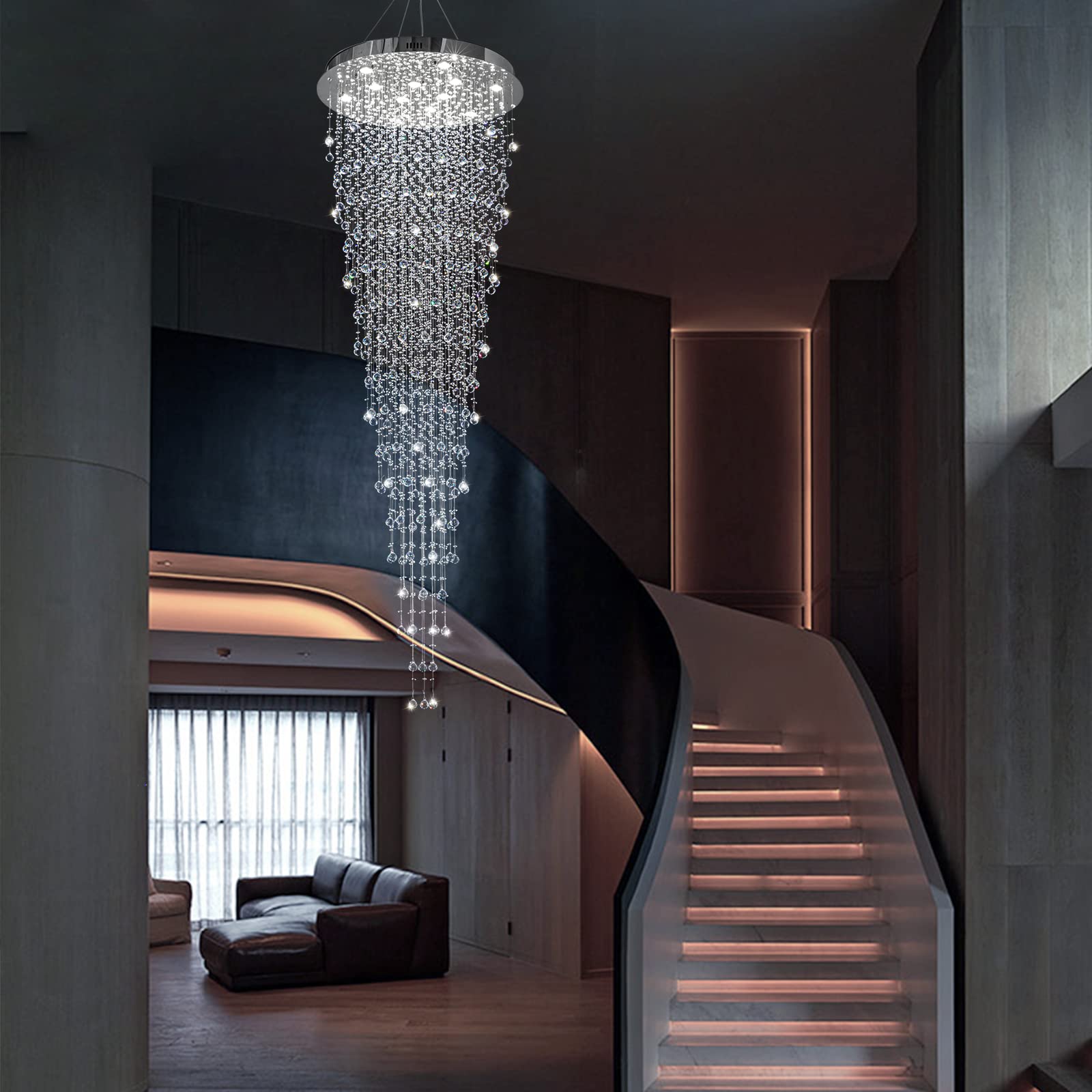 Luxury Modern Large Crystal Chandelier for High Ceilings - 32