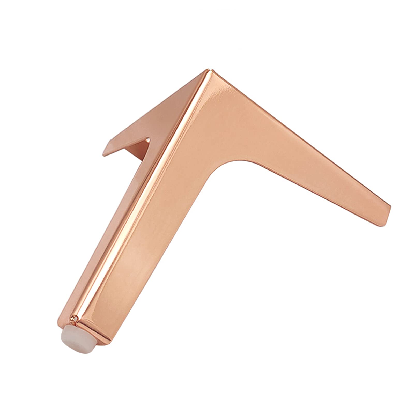 4 Pcs Rose Gold Metal Sofa Legs - Modern Diamond Triangle Furniture Feet for Cabinet, Cupboard, Chair, Coffee Table & Ottoman - 17cm Height with Screws - Perfect for Living Room, Bedroom & Office Decor