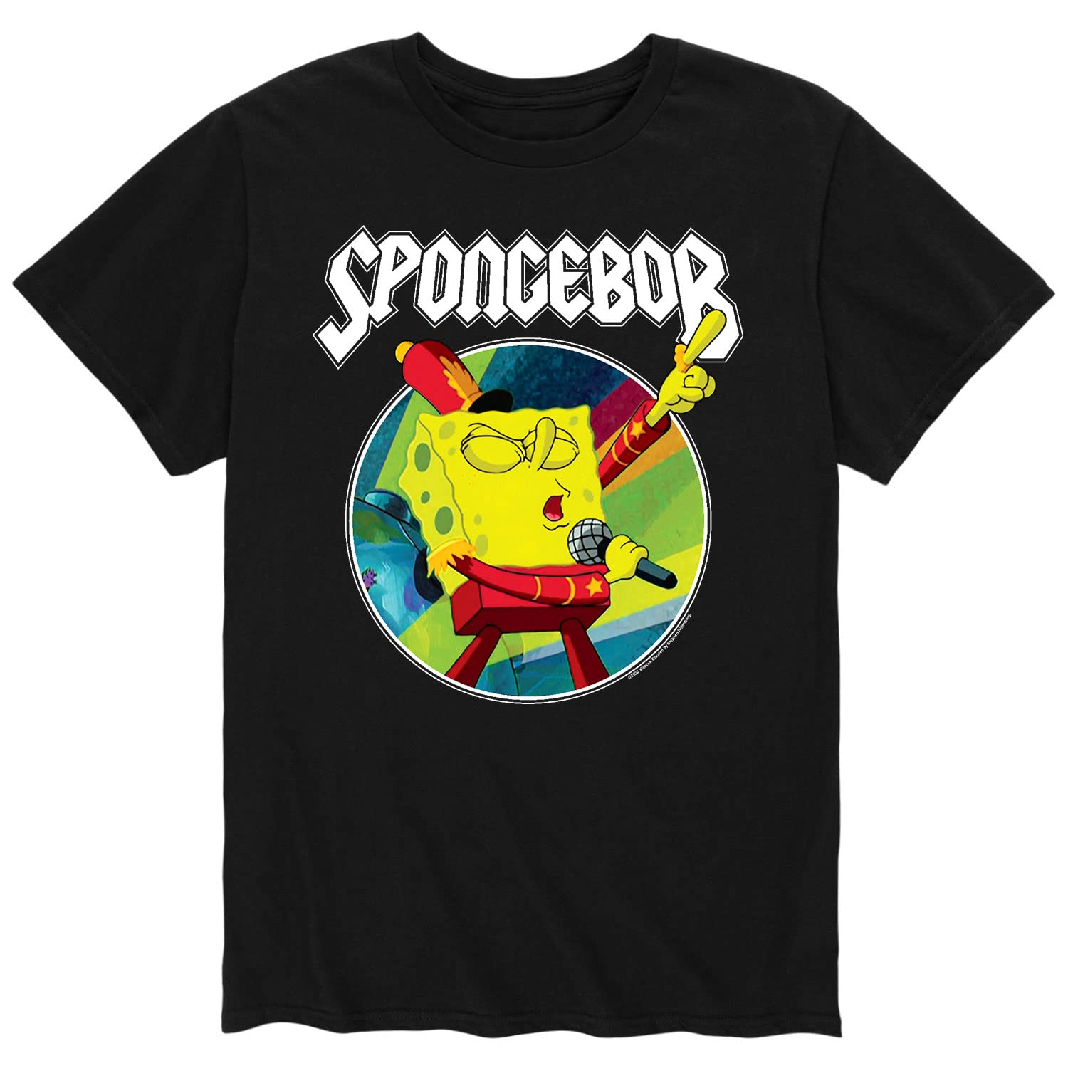 HYBRID APPAREL Men's Spongebob Squarepants Bubble Bowl Super Band Graphic T-Shirt - Short Sleeve Casual Tee for Cartoon Fans, Funny Gift & Everyday Wear