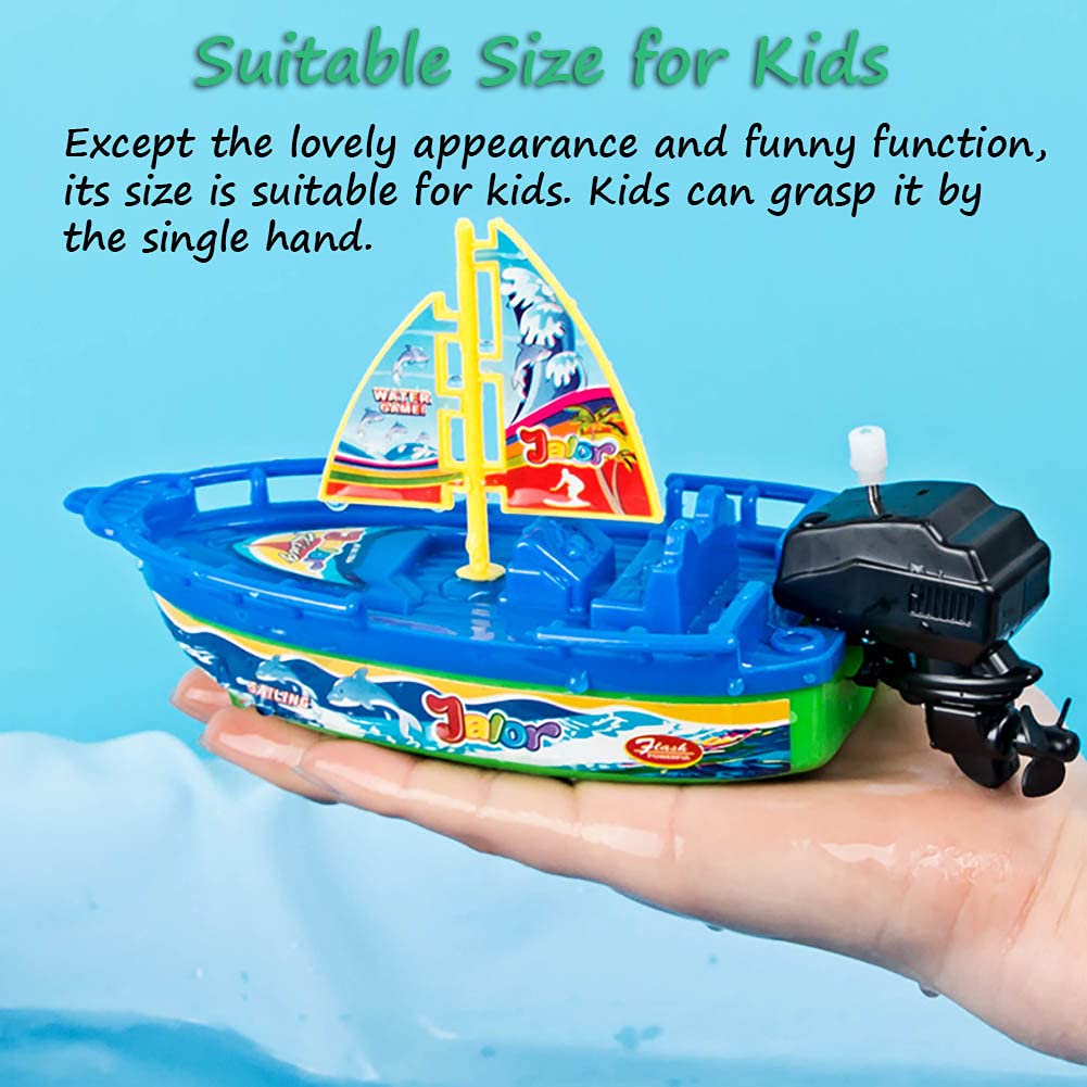 Wind-up Speed Boat Toy - Fast Clockwork Yacht, Bathtub & Pool Fun for Kids, Perfect Bath Time and Outdoor Water Play