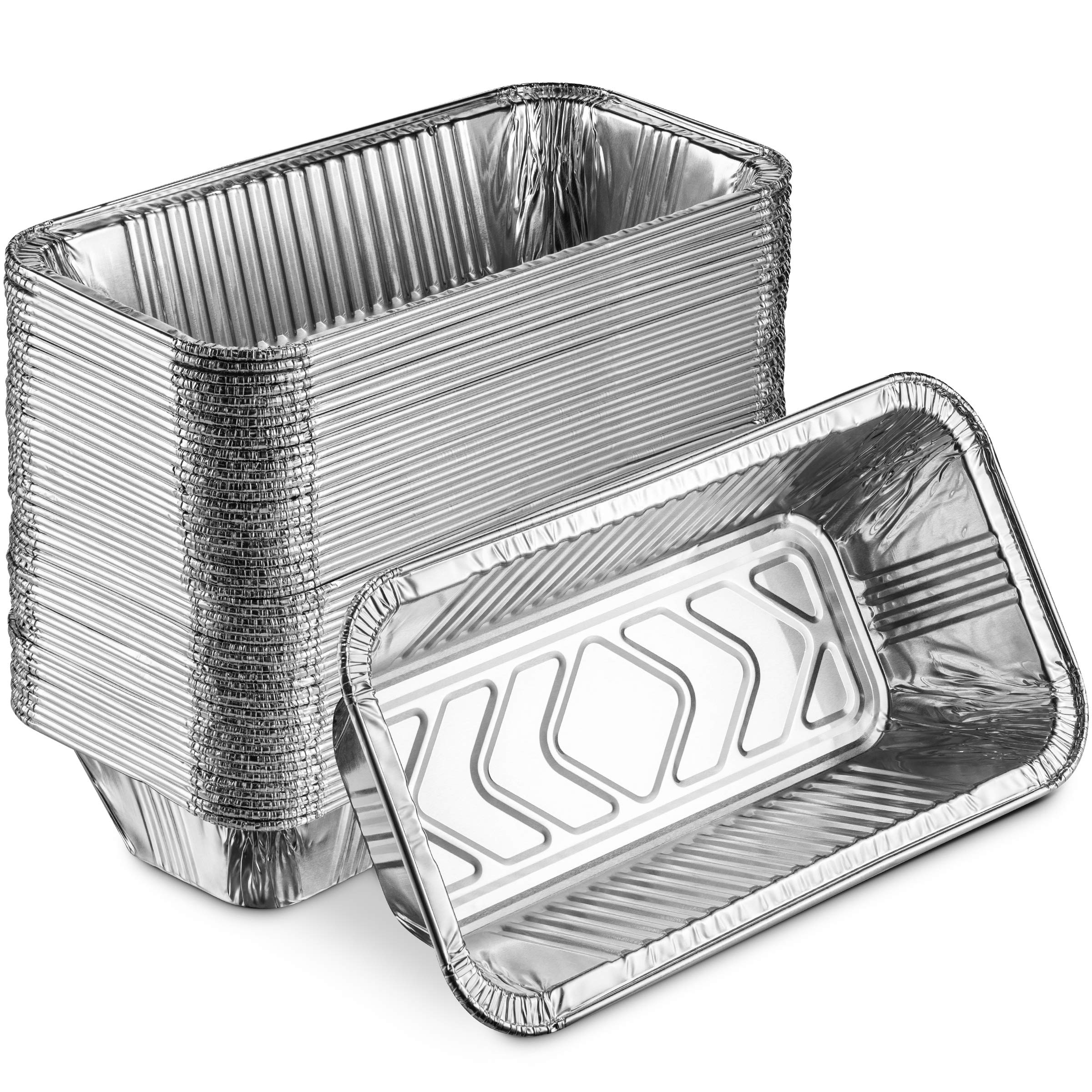 MontoPack 12x6 Inch Aluminum Loaf Pans - Heavy Duty Disposable Foil Bread Tins for Baking, Storing & Reheating | Freezer & Oven Safe, Recyclable, Made in USA | 25-Pack Standard 5lb Loaf Pans - Perfect for Homemade Bread, Cakes, Meatloaf & Meal Prep