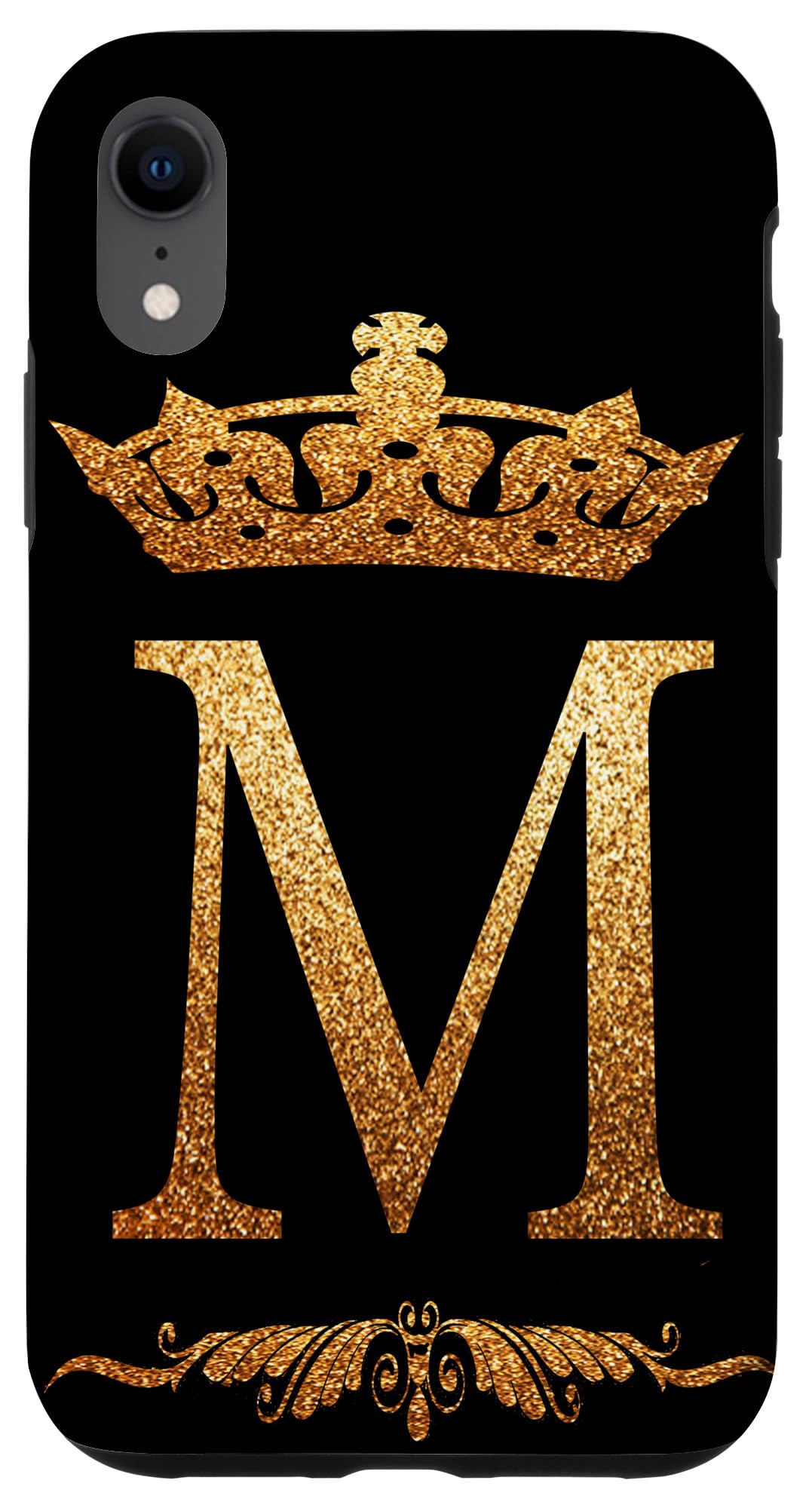 **iPhone XR Crown Phone Case - Letter M Initial Design, Durable Protective Cover for Women & Men | Perfect for Gifts, Travel, and Everyday Use**