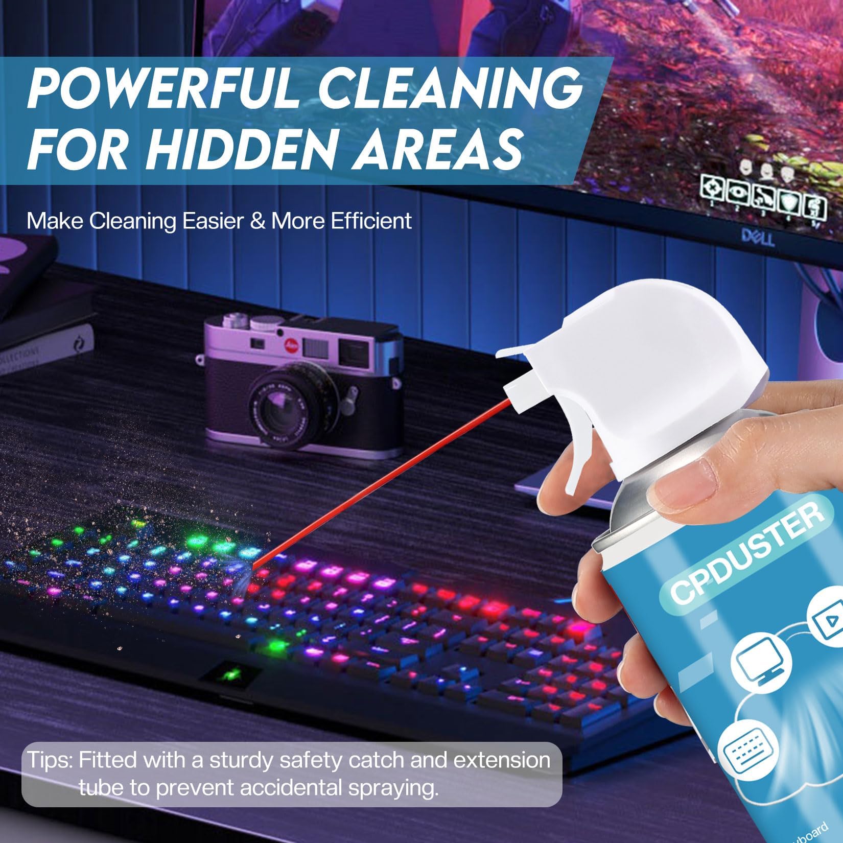 Keyboard Cleaner Air Spray - 6 Pack PC & Laptop Duster for Computer Cleaning | Dust Remover for Electronics, Keyboards, Printers | Ideal for Office, Gaming Setup & Home Use