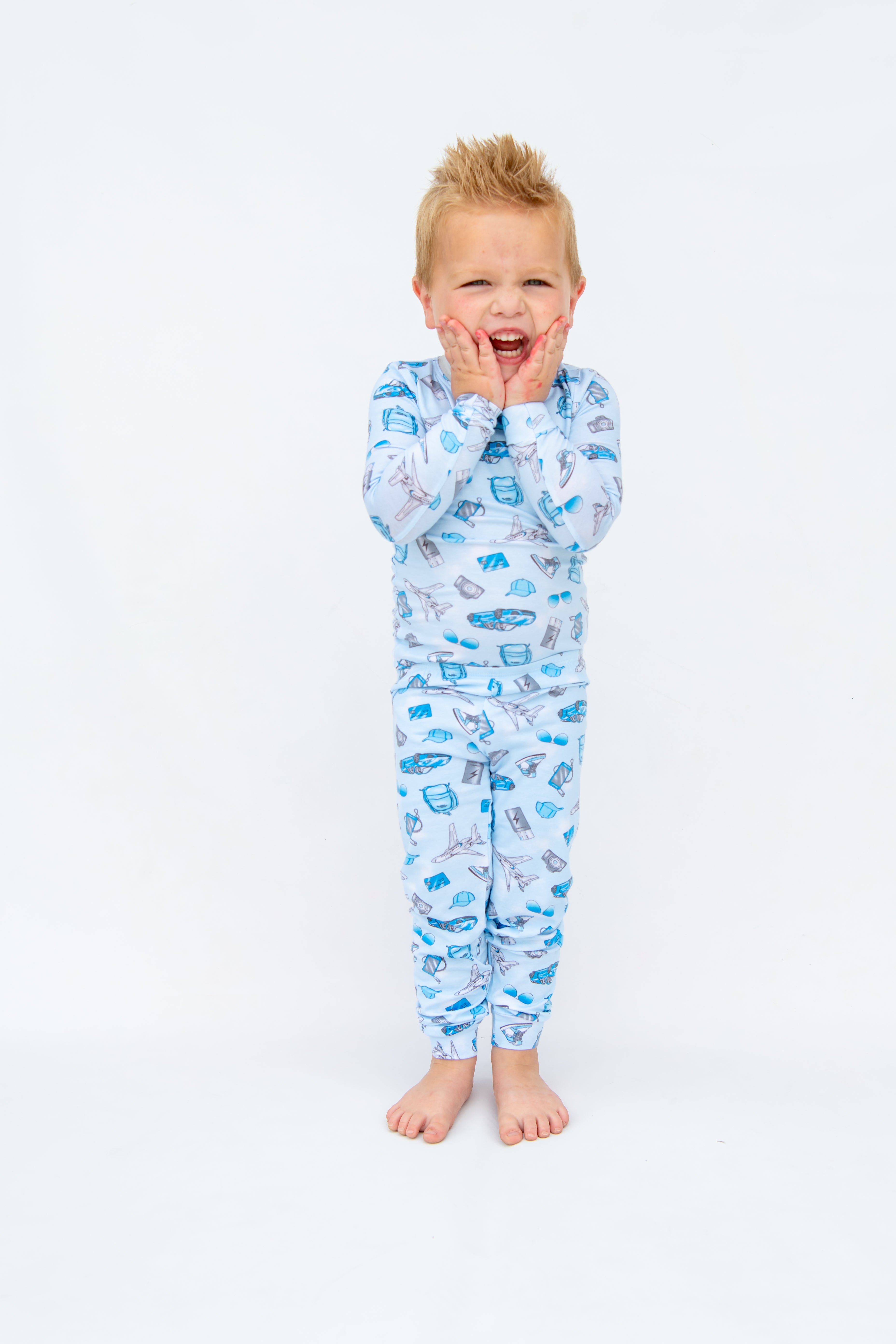 Blue Jetset Full Length Set - Stylish Matching Outfit for Women | Perfect for Travel, Vacations & Casual Wear