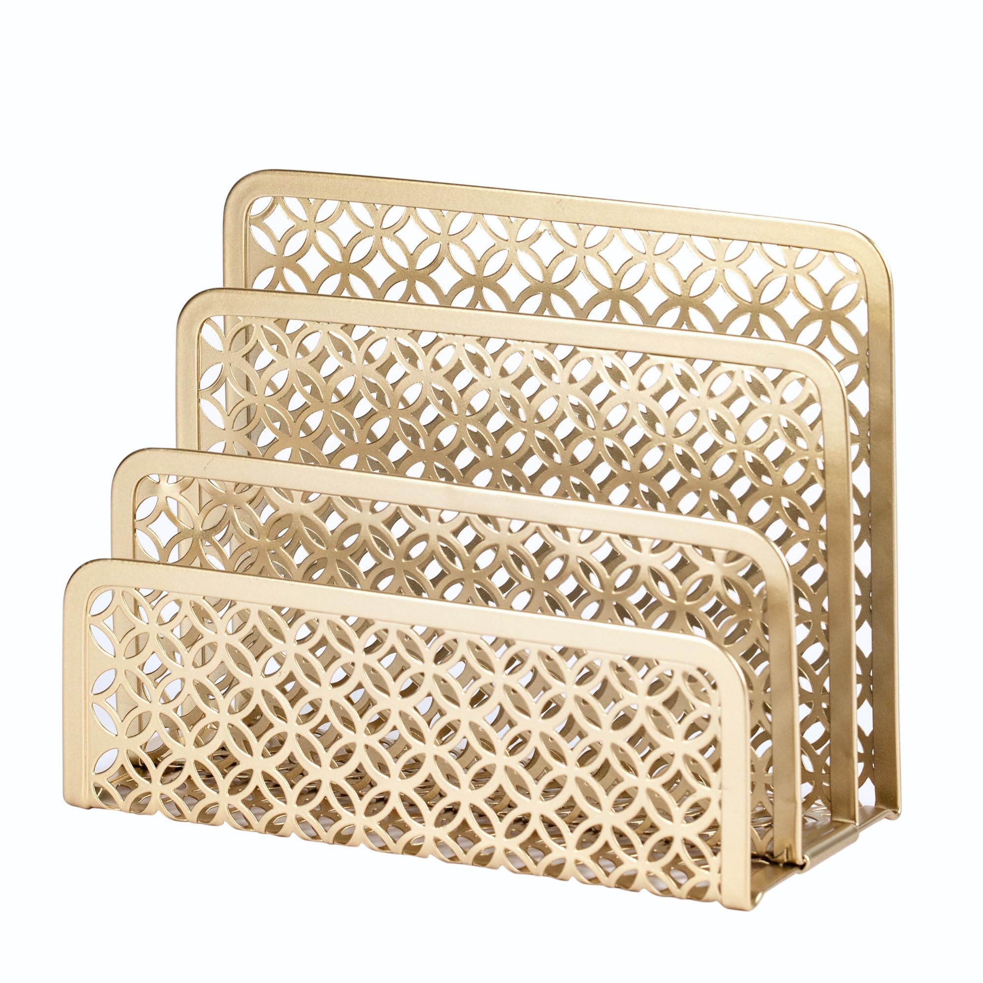 BLU MONACO Gold Mail Organizer - Desk Letter & Bill Holder for Home Office