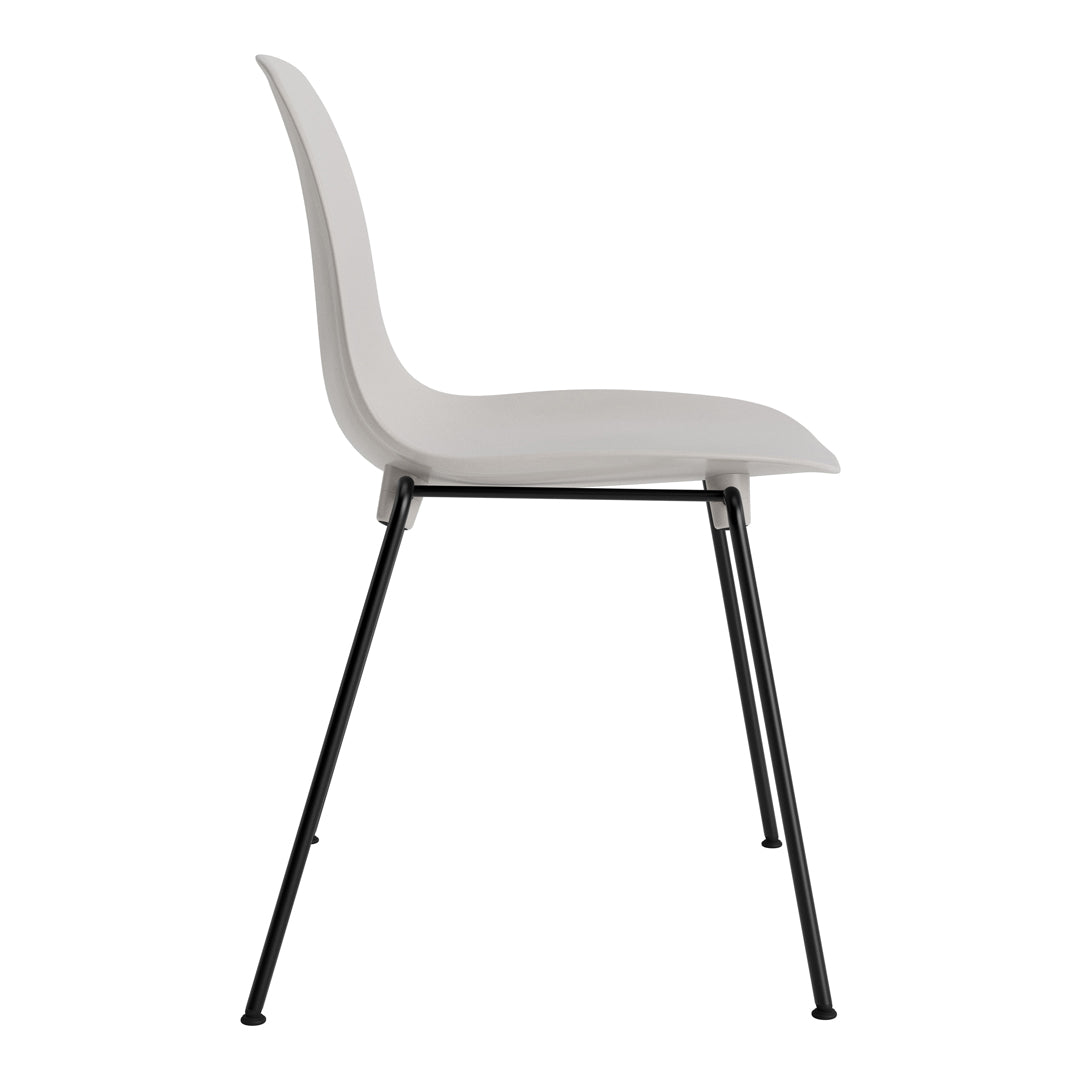 Modern Form Side Chair with Sturdy Metal Legs - Stackable Dining Chair for Kitchen, Restaurant & Office Use
