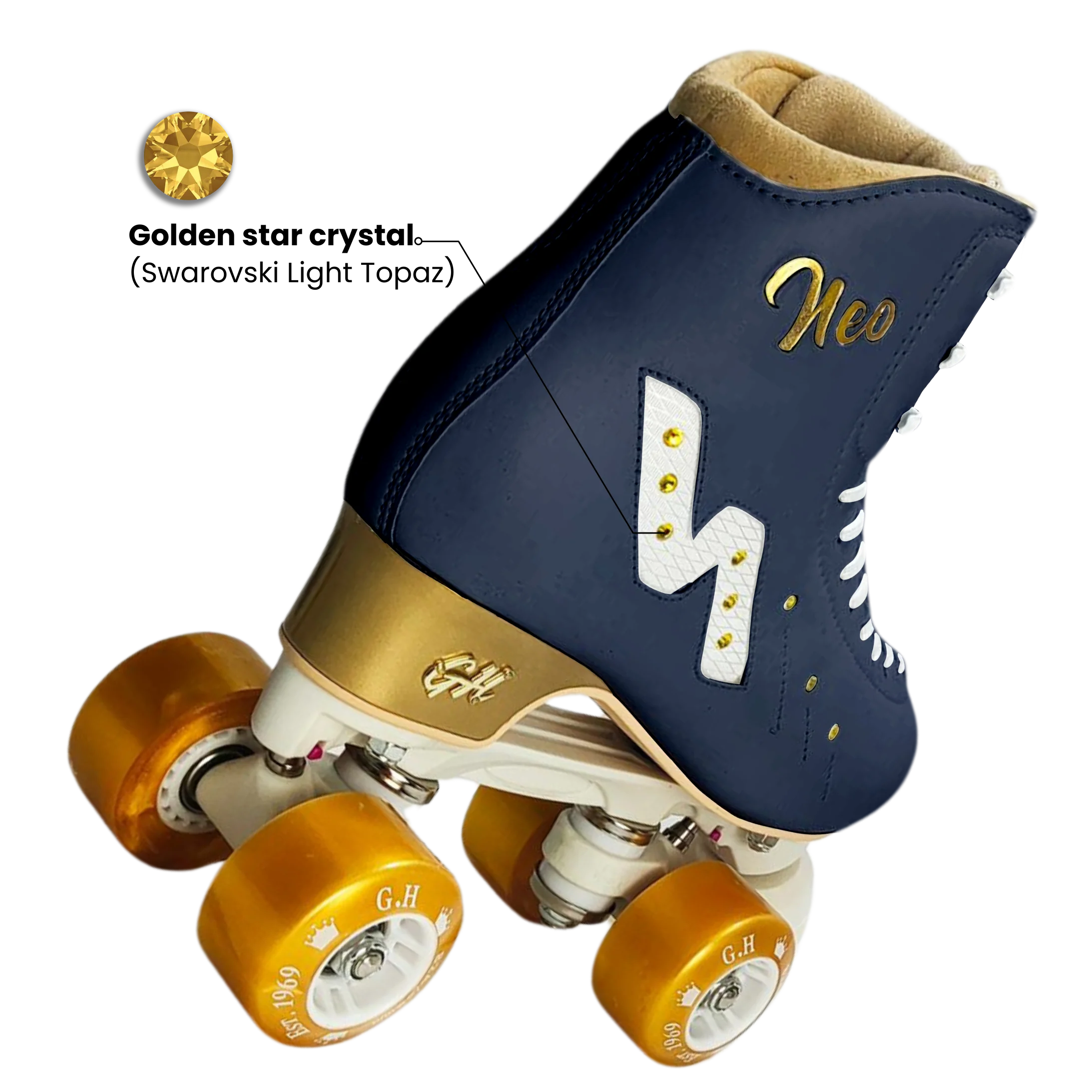 GH Neo Quad Roller Skates for Adults - Adjustable Outdoor & Indoor Rollerblades with Light-Up Wheels - Perfect for Fitness, Rink Skating, and Retro Roller Disco Parties