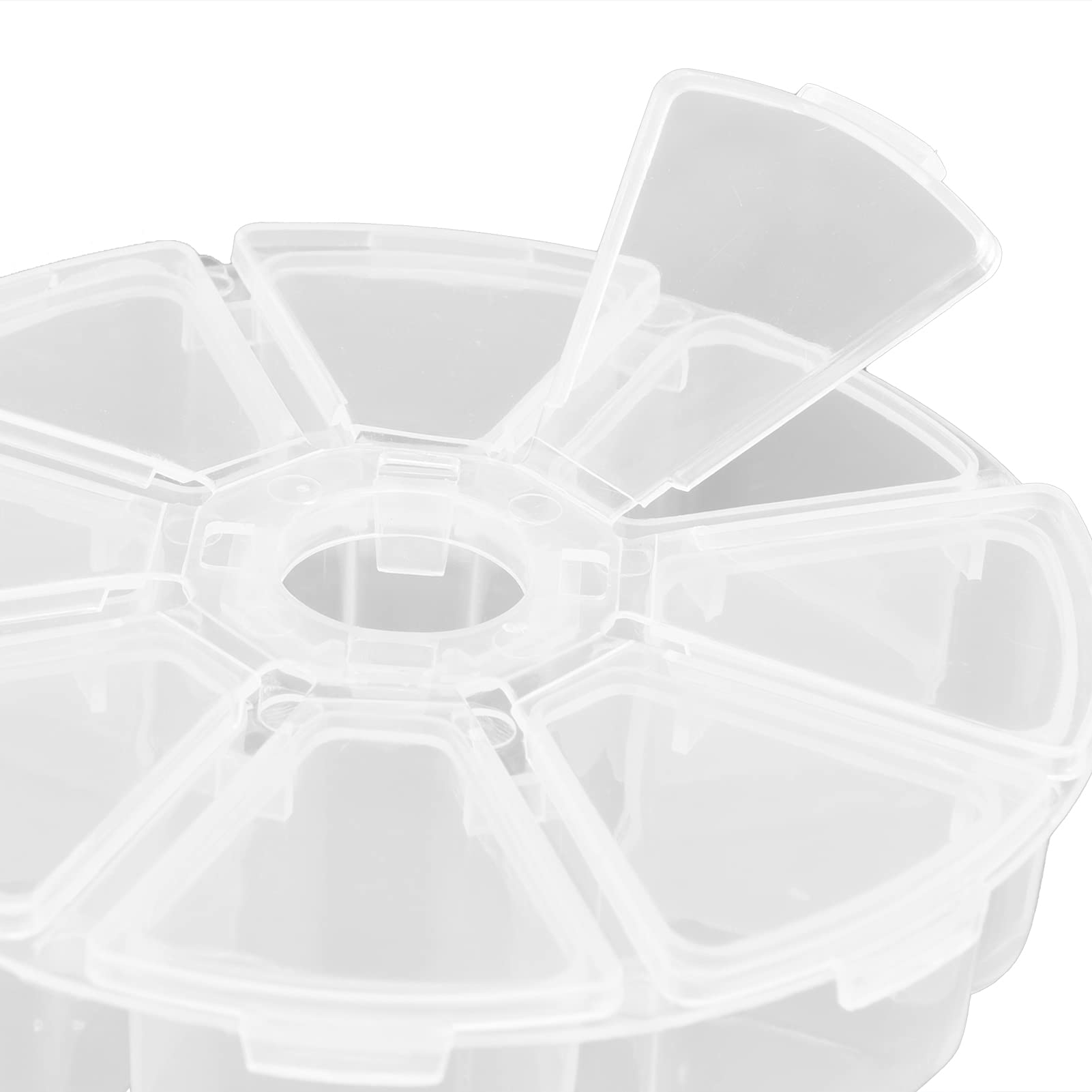 8 Grid Plastic Jewelry Storage Box - Round Bead Organizer for DIY Crafts, Handmade Beads, and Small Accessories - Perfect for Craft Rooms, Jewelry Making, and Home Organization