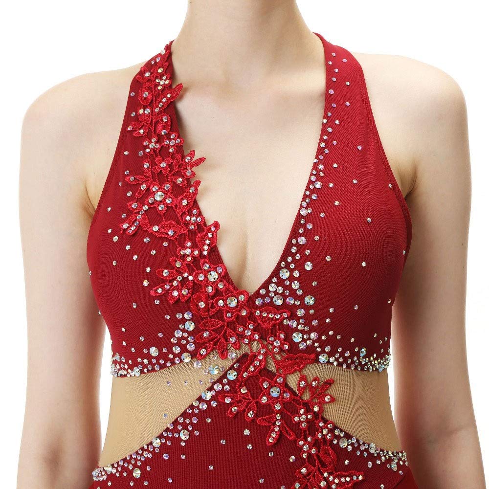 Women's Figure Skating Dress - Elegant Ice Skating & Dance Competition Costume for Girls & Ladies - Perfect for Performances, Shows, and Ice Rink Events