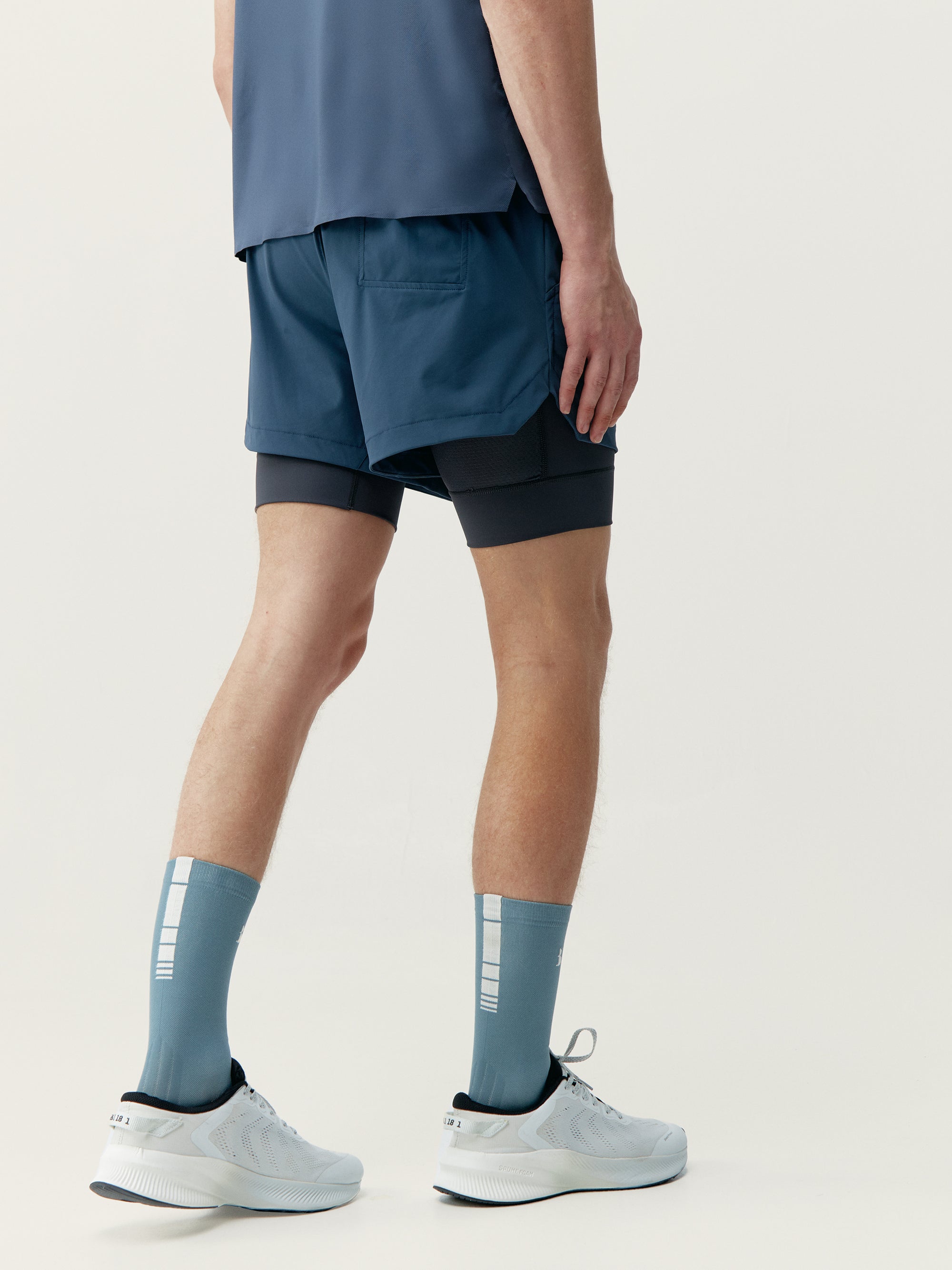 Born Mashu Double Layer Denim Shorts for Men & Women - Road Grey - Casual Summer Wear for Outdoors & Travel