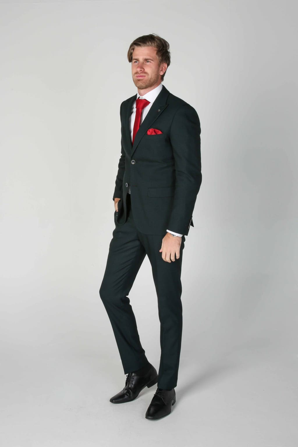 Jasper Green Men's Three Piece Suit | Premium Formal Business Attire | Perfect for Weddings, Office & Special Occasions