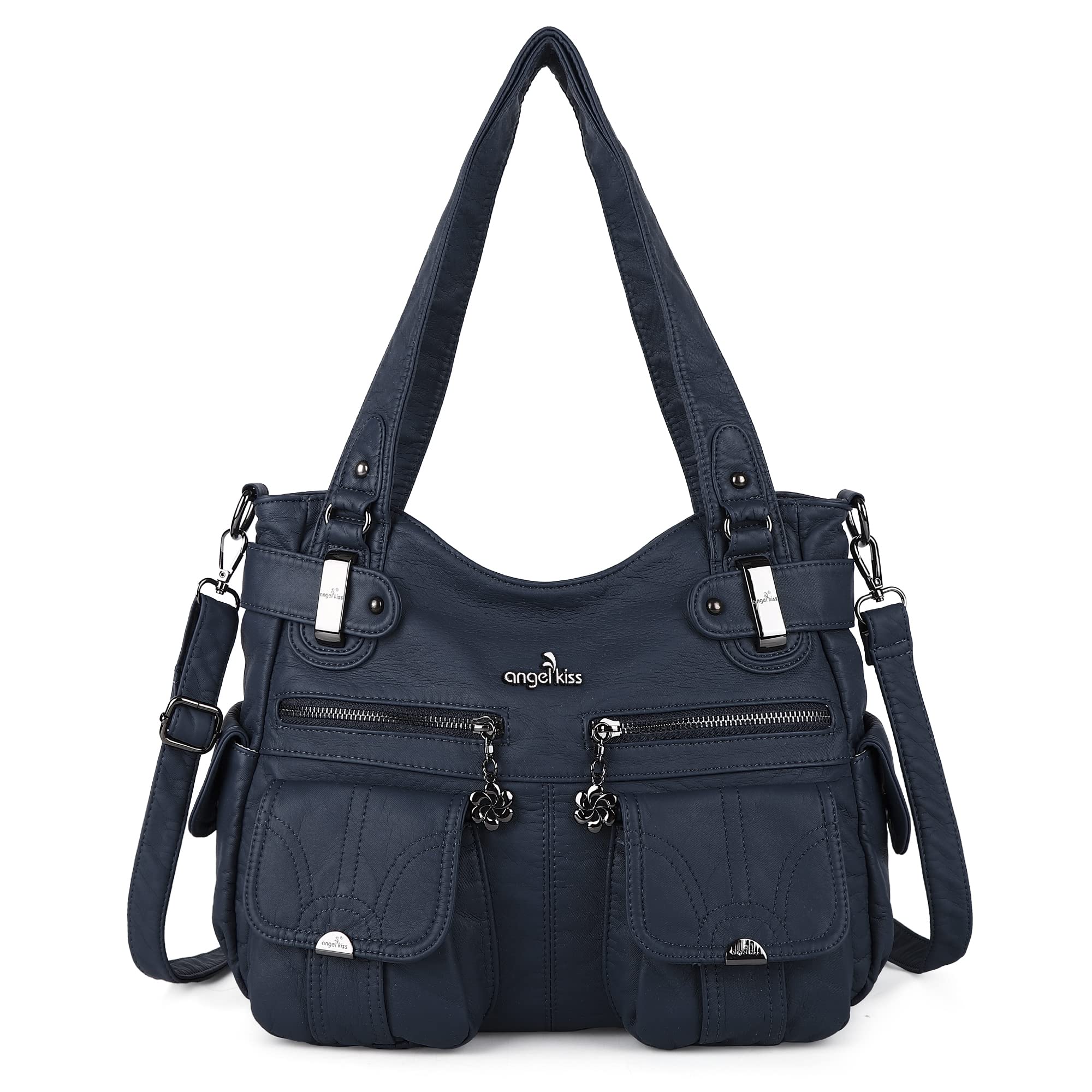 Women's Fashion Leather Tote Shoulder Handbags - Top Handle Satchel Hobo Bags with Washed Leather Finish | Perfect for Work, Travel, and Everyday Use