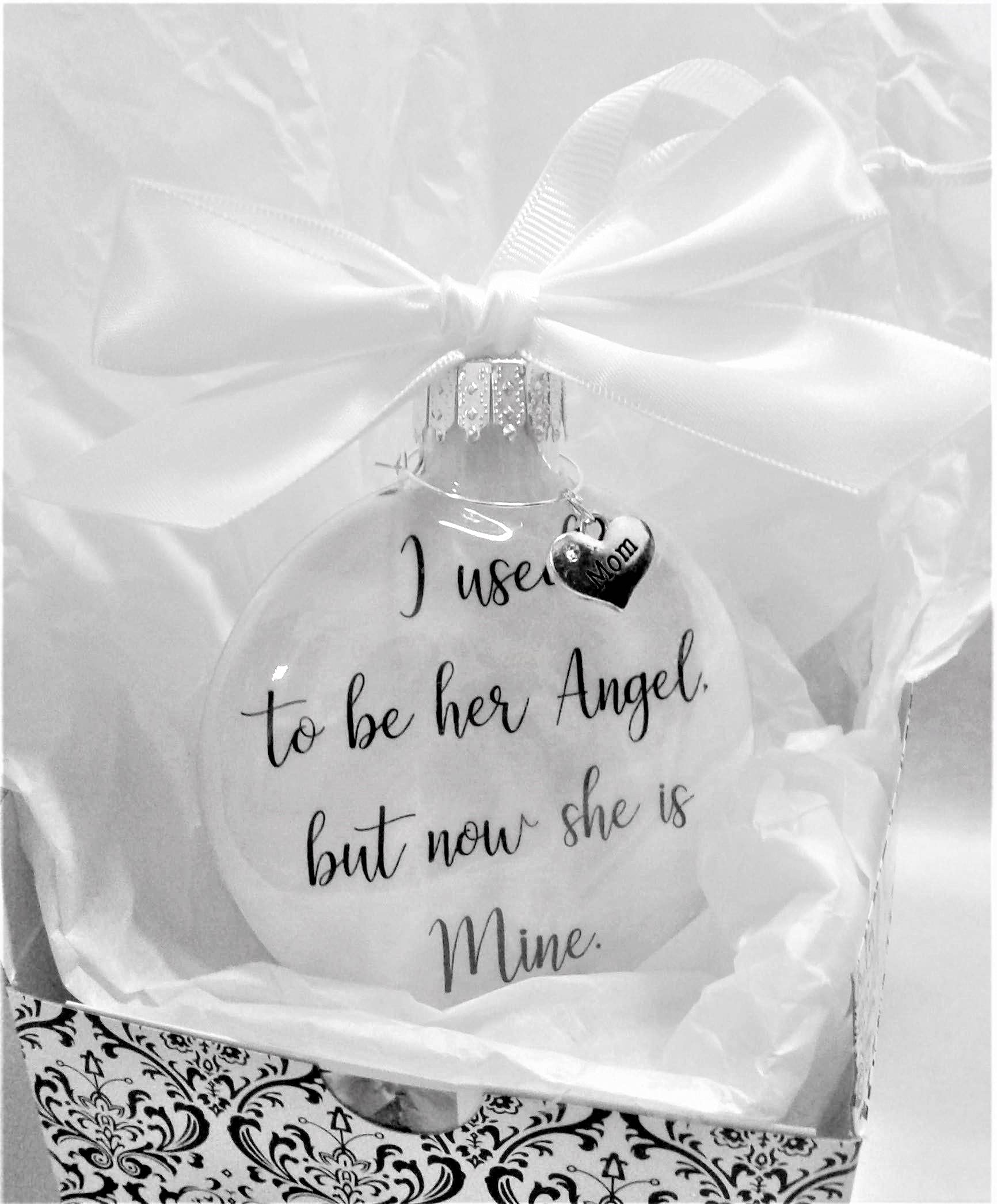 Memorial Ornament for Mom - Sympathy Gift with 'I Used to Be Her Angel' Engraved Charm - Perfect for Funeral, Memorial Service & Mother's Day Remembrance