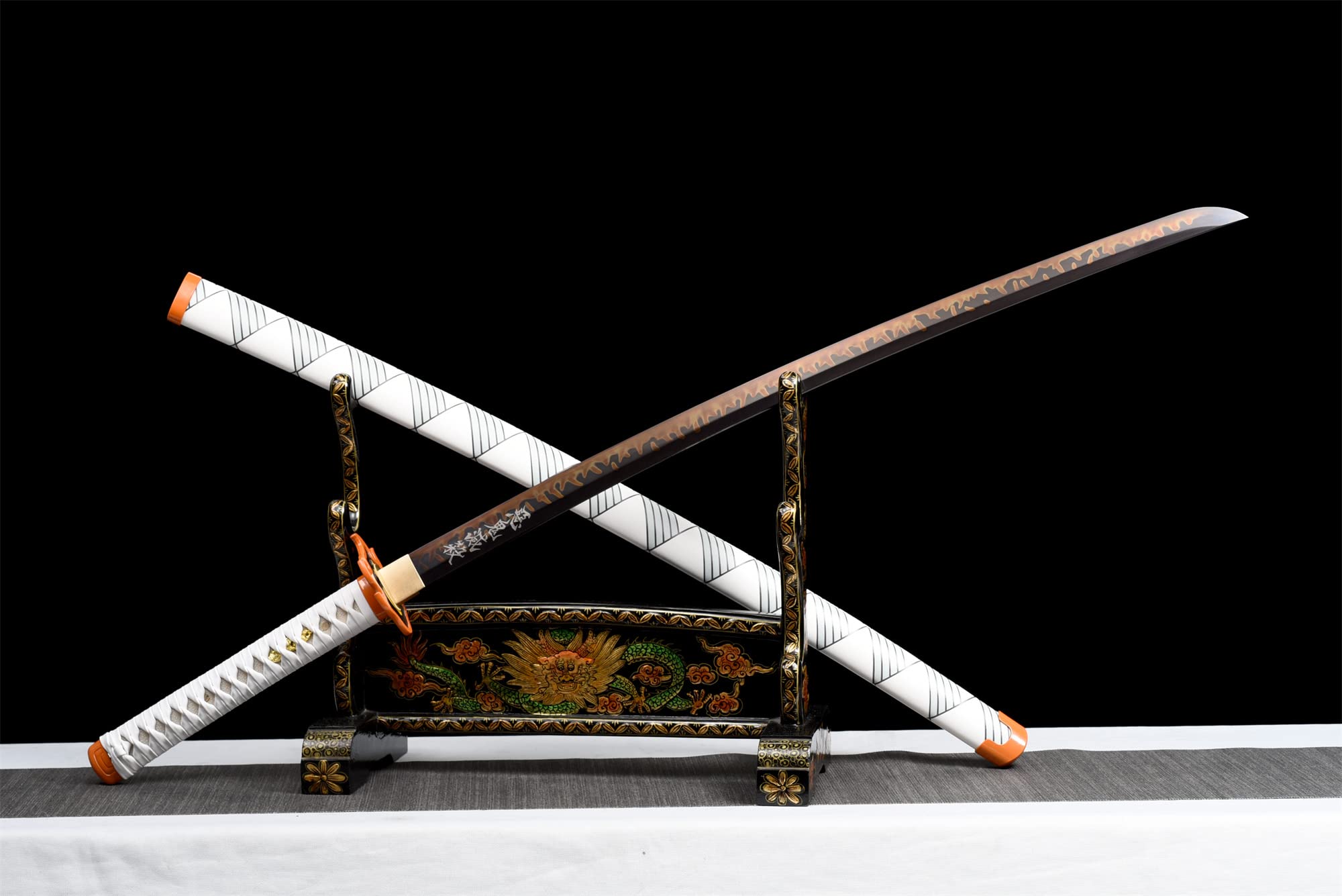 Demon Slayer Anime Cosplay Katana - Handmade T10 Steel Clay Tempered Sword with Hamon, Authentic Japanese Samurai Sword for Collection, Display & Cosplay Events