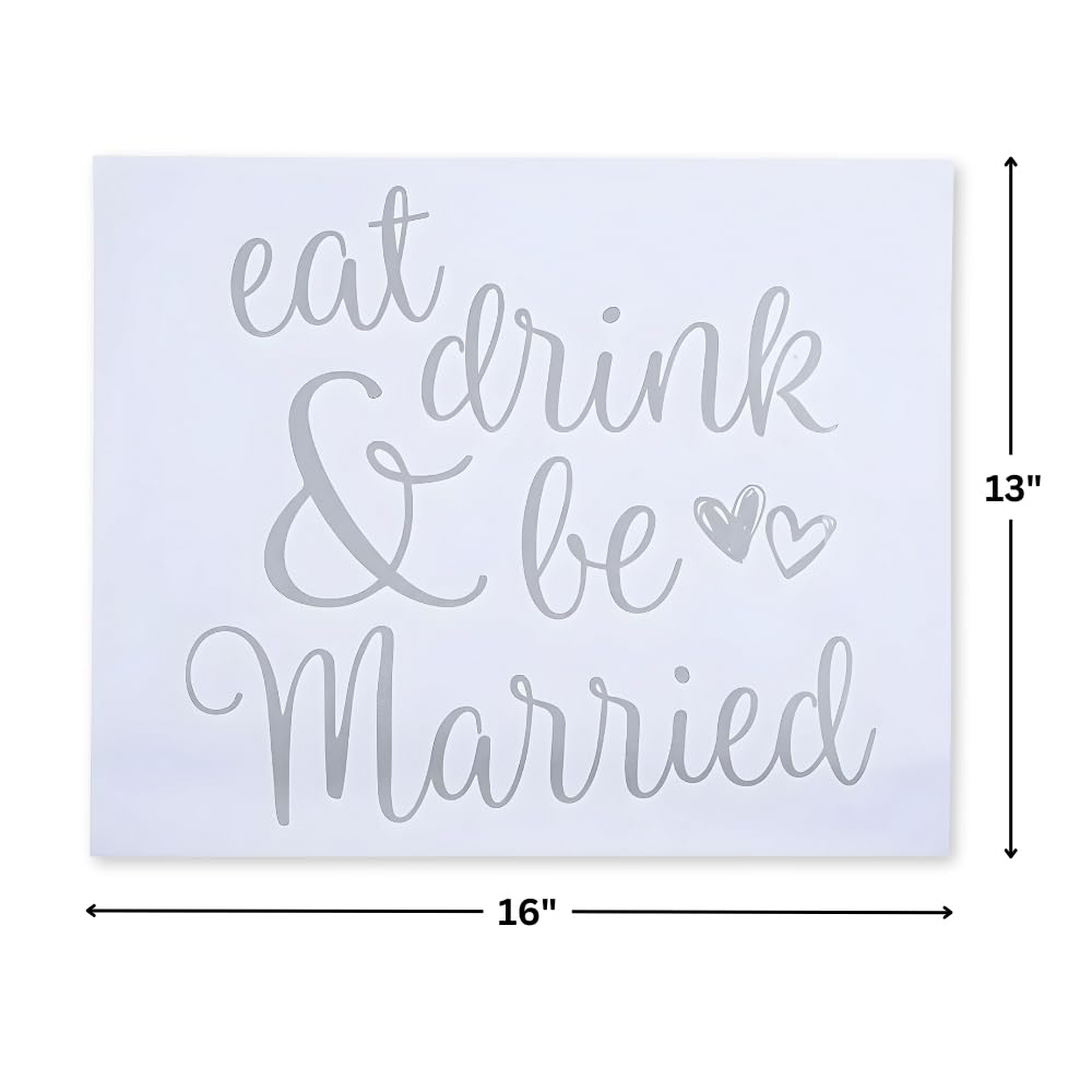 EAT Drink & BE Married Paper Placemats - 25 Pack Wedding Party Supplies for Reception, Bridal Shower & Anniversary Celebrations