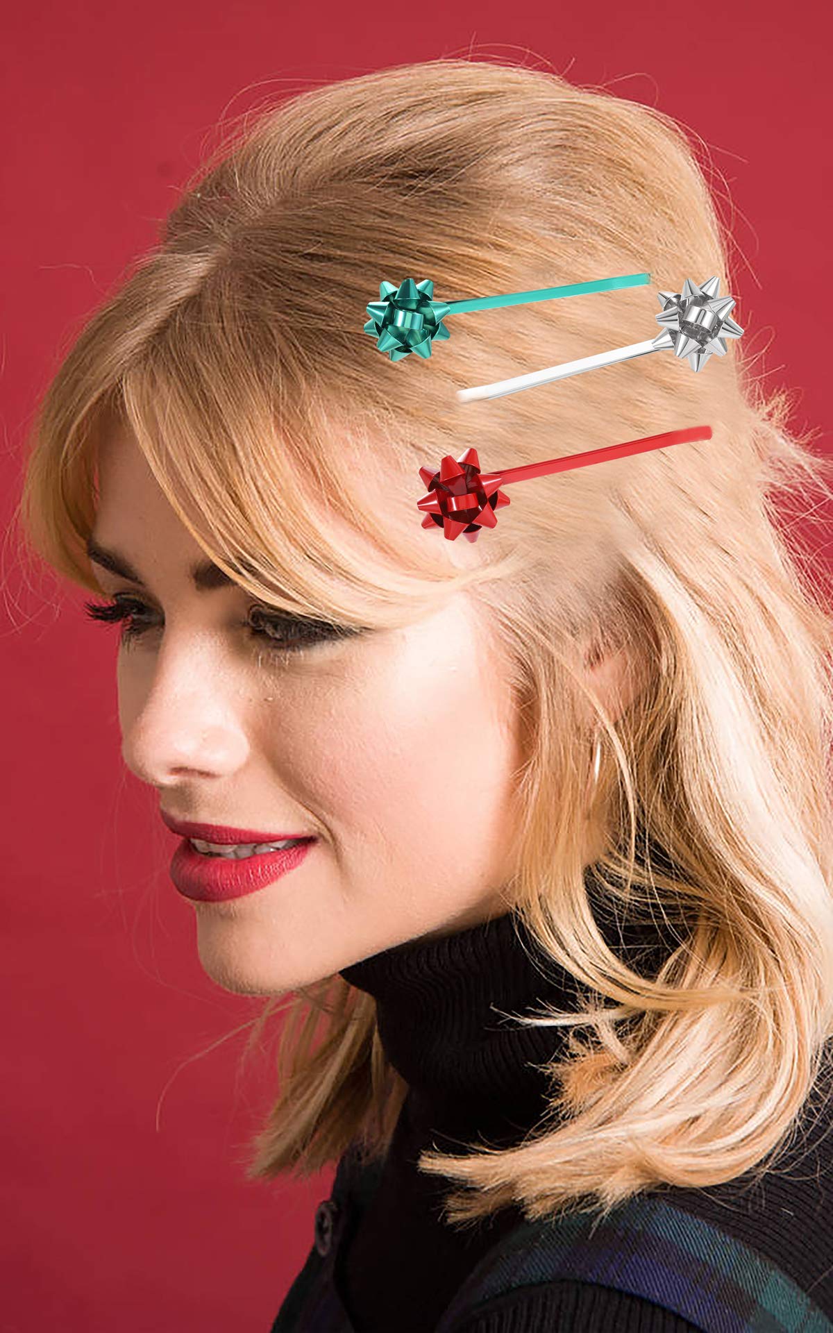 Snowflake Hair Clips with Rhinestones - Christmas Bow Alligator Clips for Women, Festive Holiday Party Hair Accessories | Perfect for Xmas Gifts, Weddings & Winter Celebrations