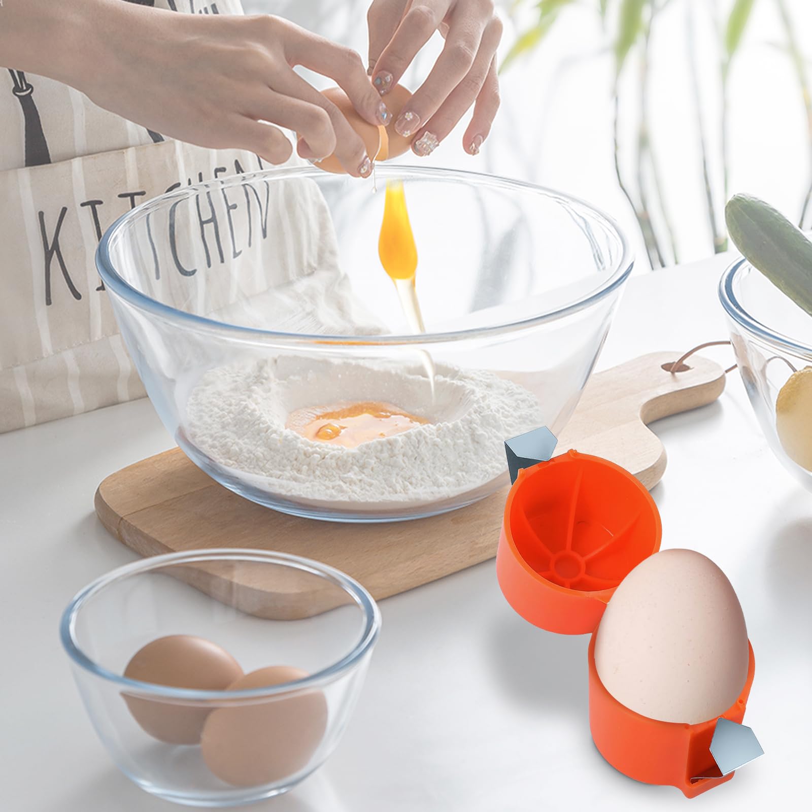 Premium Egg Shell Opener Tool - 3-Pack Handheld Raw Egg Opener for Effortless Cracking, Dishwasher Safe & Easy to Clean - Perfect for Baking, Cooking, and Breakfast Prep