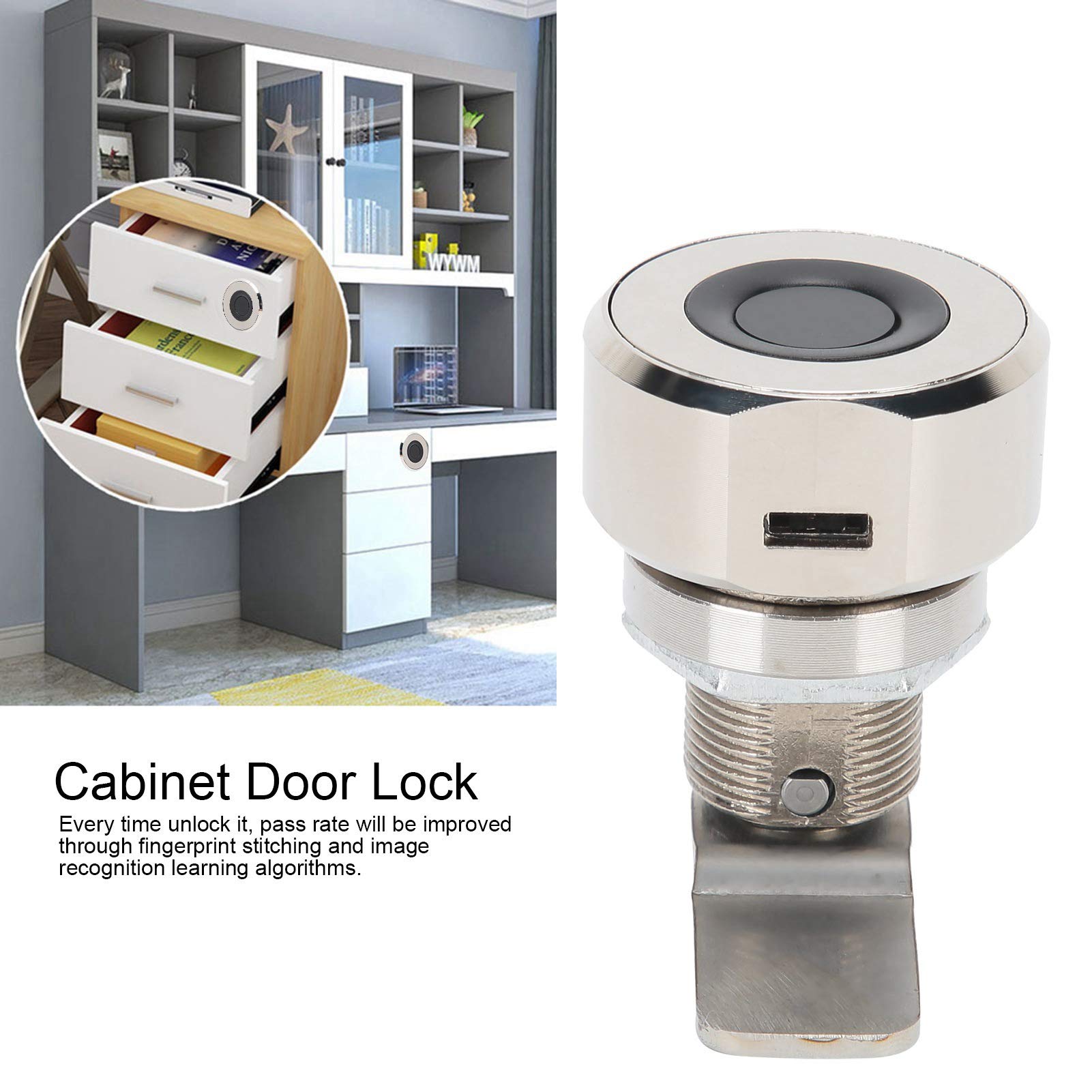 Biometric Fingerprint Lock - 3.7V Rechargeable Keyless Cabinet & Drawer Security Lock | Smart Home Office Storage Solution for Files, Jewelry & Valuables