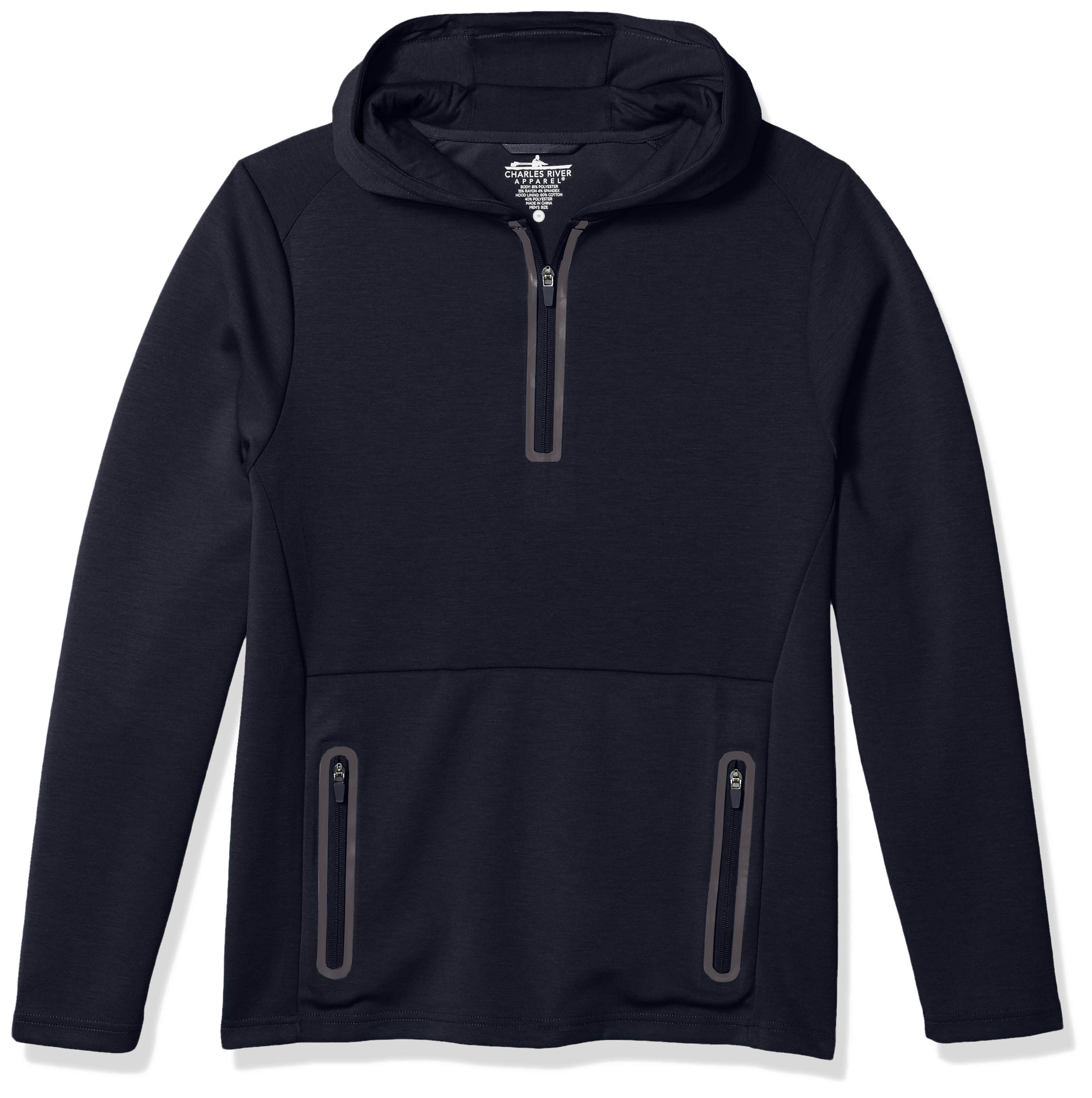 Charles River Apparel Men's Seaport Quarter Zip Fleece Hoodie - Lightweight Pullover for Outdoor Activities, Casual Wear & Layering