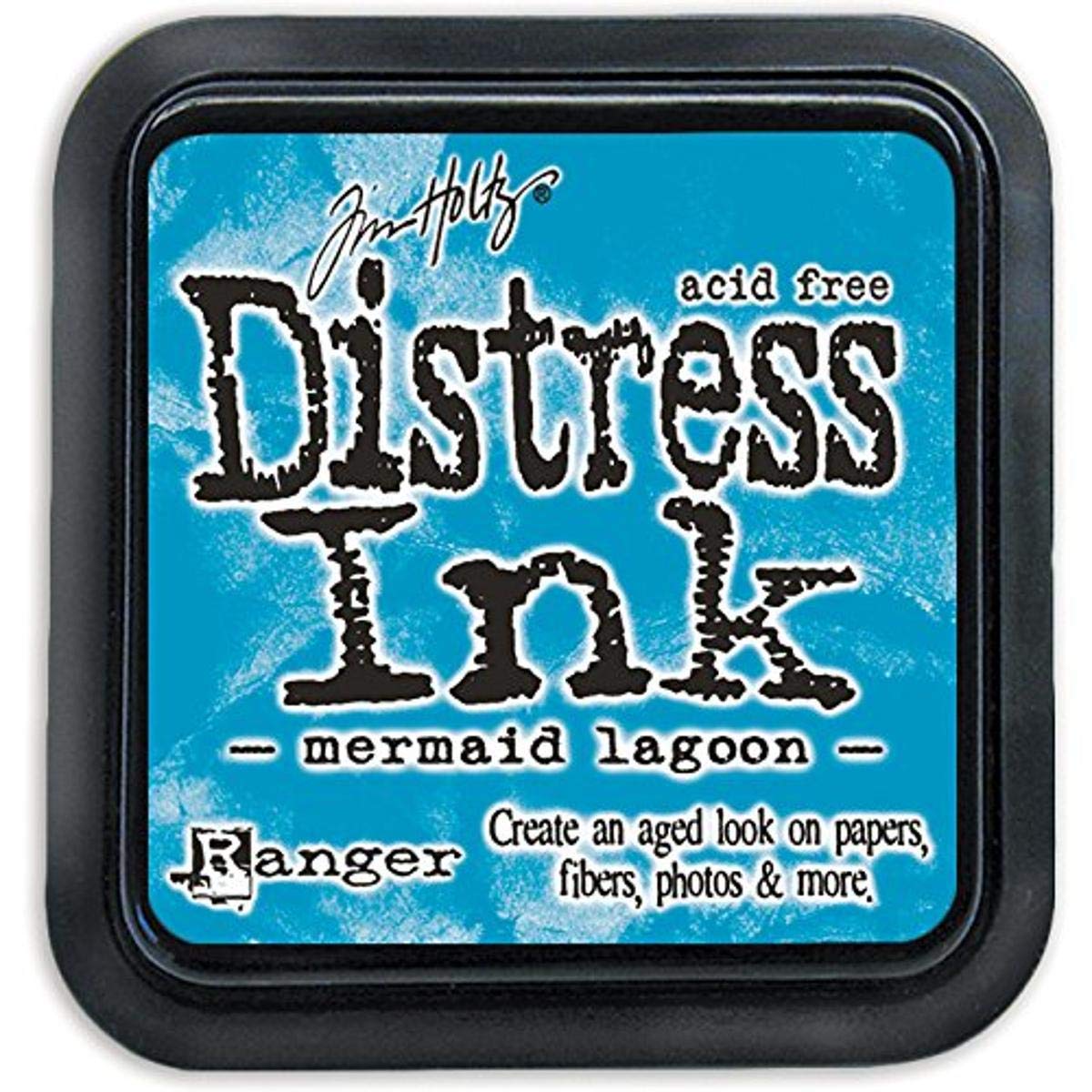 Ranger Tim Holtz Distress Ink Pad - Mermaid Lagoon Blue Watercolor Stamp Pad for Scrapbooking, Card Making & Mixed Media Art - Perfect for DIY Crafts, Journaling & Handmade Greeting Cards