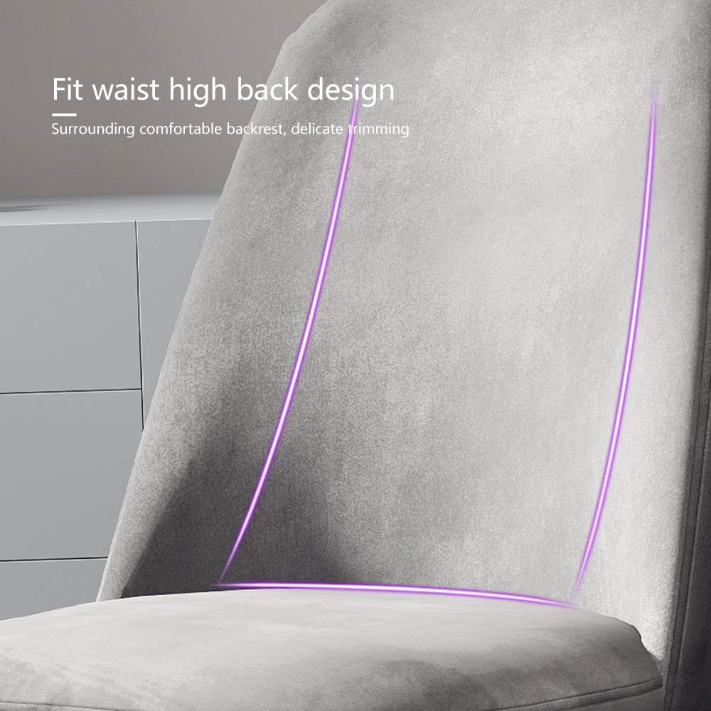 Ergonomic Accent Side Chair with Flannel Fabric - Light Luxury Casual Meeting Chair with Iron Legs for Living Room & Bedroom (Black) | Perfect for Home Office, Guest Seating & Small Spaces