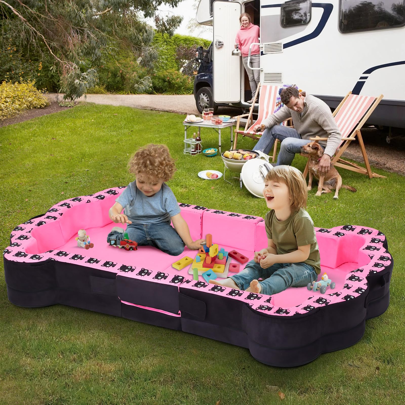 Portable Toddler Floor Bed - Foldable Travel Bed for Kids 1-3 Years Old | Soft, Safe & Washable Baby Cot | Perfect for Home, Travel & Daycare Use