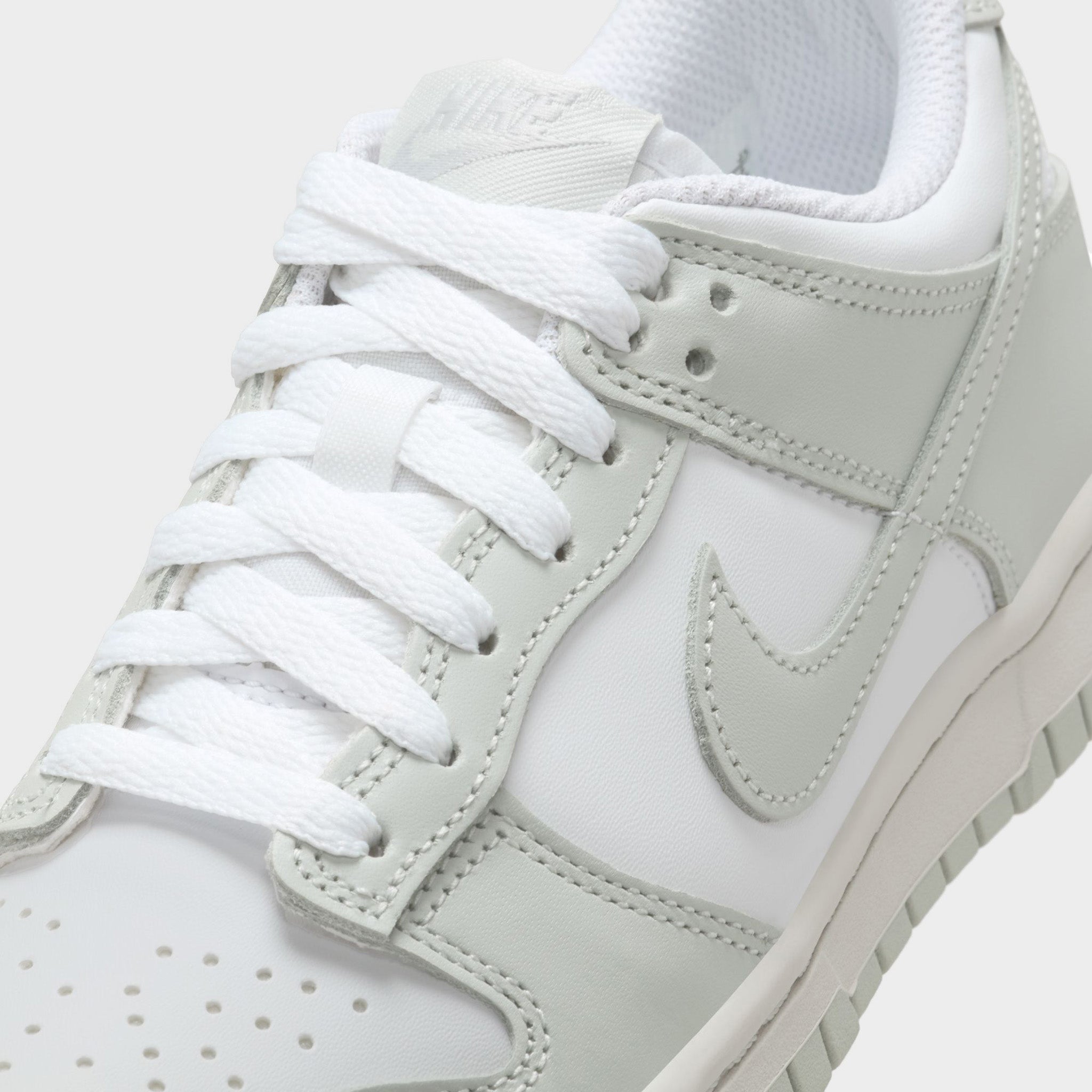 Nike Dunk Low GS Sneakers for Girls - White, Light Silver & Photon Dust - Casual & Athletic Shoes for School, Sports & Everyday Wear