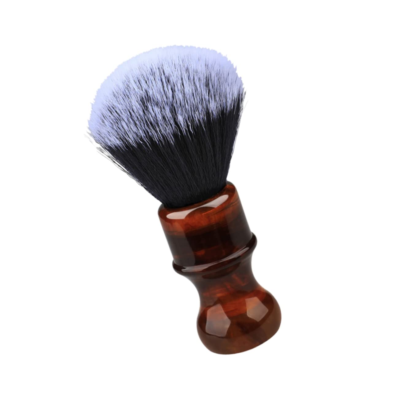 Premium Nylon Shaving Brush for Men - Soft Bristle Beard & Face Cleaning Brush for Salon & Home Use - Ideal for Shaving, Hair Removal & Dusting - Brown Handle (1pc)