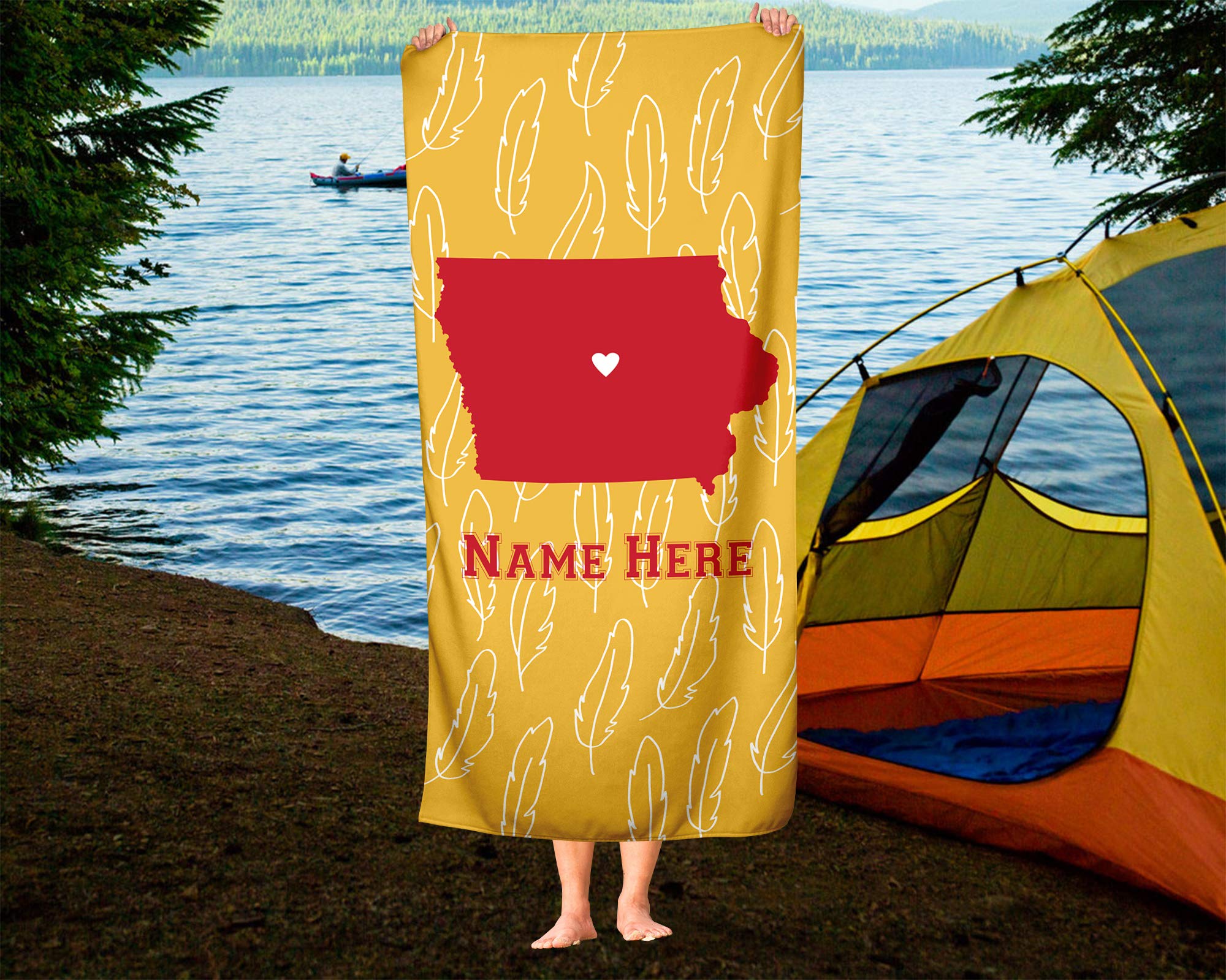 Custom Iowa State Pride Beach & Bath Towel - Personalized Medium & Large Towels for Adults, Kids, College Football & Basketball Fans - Perfect for Gameday, Beach Trips, Poolside Lounging & Home Decor