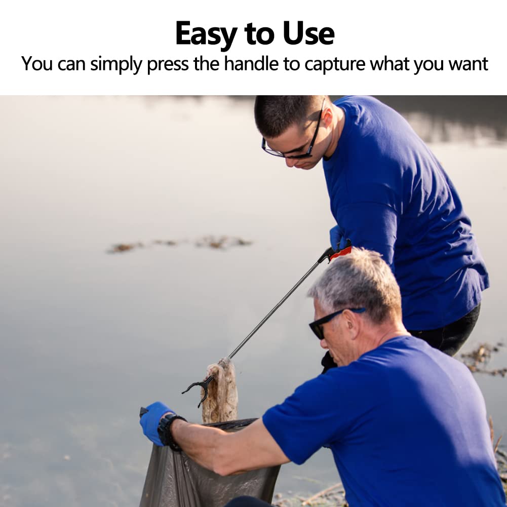 **30cm Grabber Tool Set (2 Pack) - Extendable Reacher Claw for Adults, Kids & Seniors - Lightweight & Portable Trash Picker (Black + Red) - Perfect for Litter Pickup, Gardening & Home Organization**