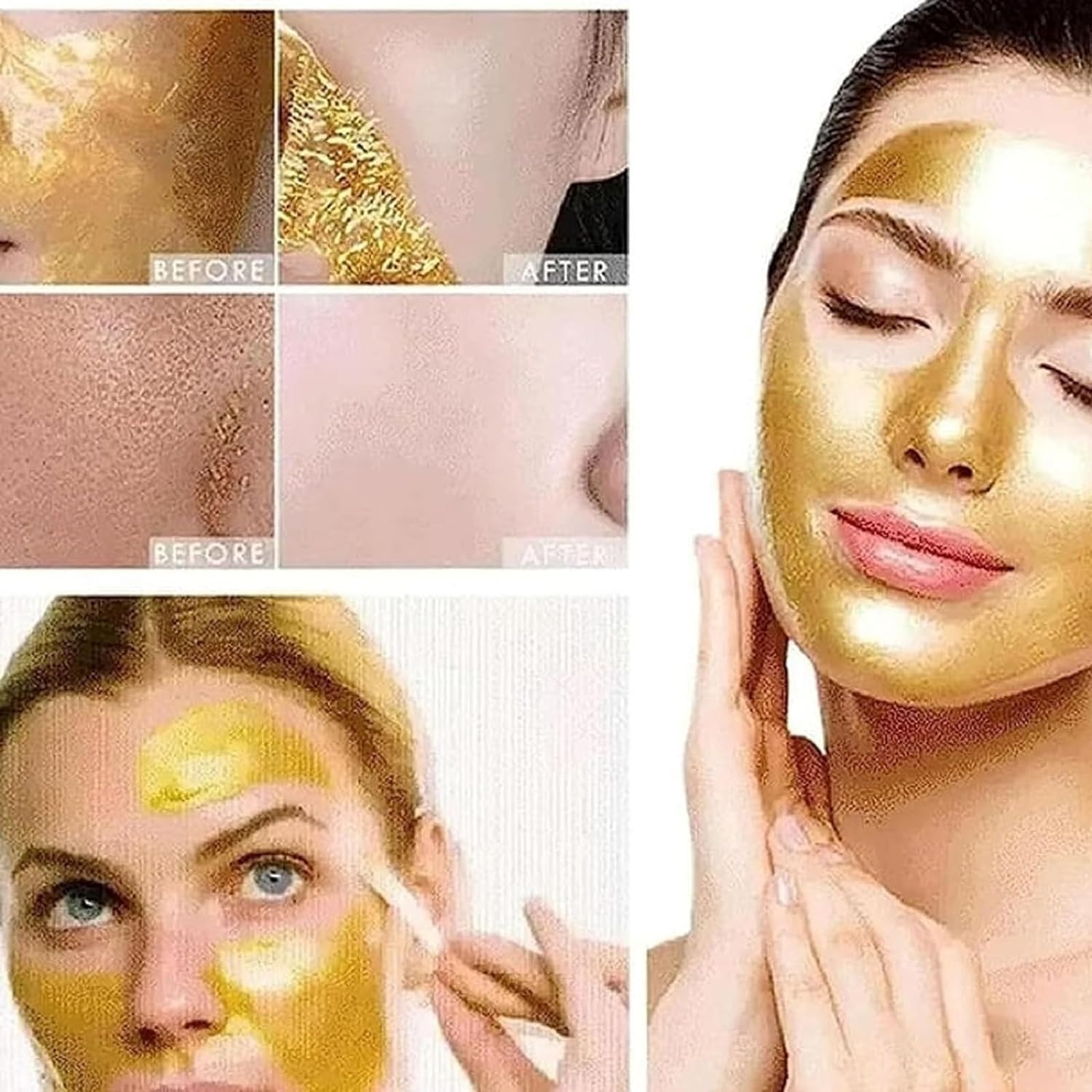 24K Golden Peel Off Mask - Anti-Wrinkle & Whitening Facial Treatment with 98.4% Pure Gold | Removes Blackheads, Reduces Fine Lines & Deep Cleans Pores | Heykomi Luxury Skincare for Spa Days & Special Occasions