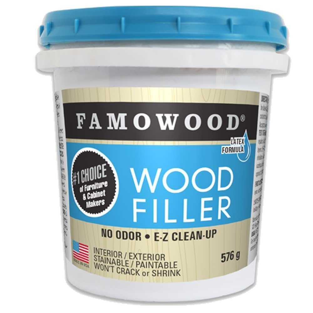 FamoWood 40022112 Latex Wood Filler - 1 Pint, Cherry/Dark Mahogany Color - Professional Wood Repair for Furniture, Cabinets & Floors - Easy Application & Durable Finish