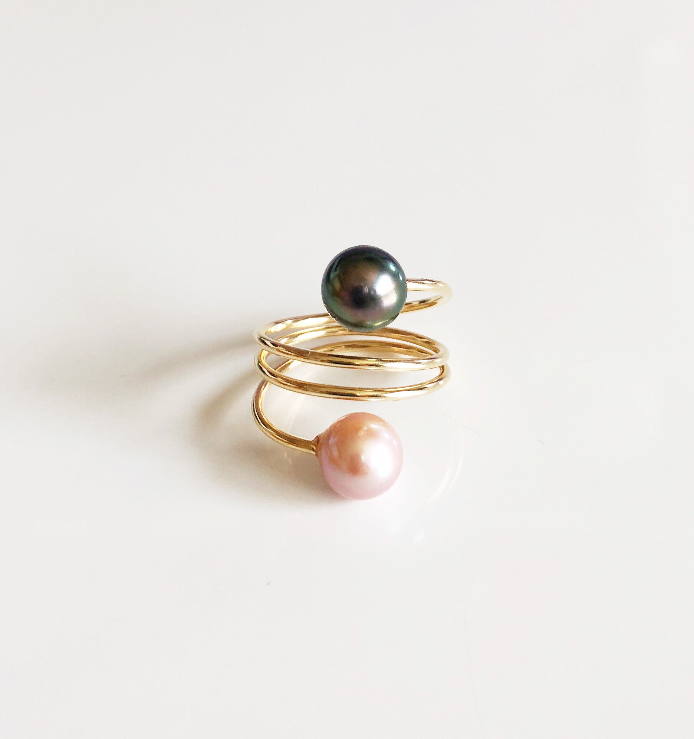 IHILANI Pink & Tahitian Pearl Ring (R165) - Elegant Jewelry for Weddings, Parties & Special Occasions