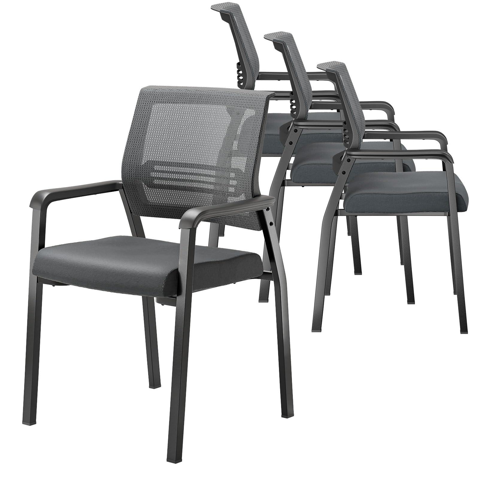 VINGLI Heavy Duty Stackable Chairs 350 lbs Capacity - Oversized Waiting Room, Conference & Reception Chairs with Ergonomic Design - Perfect for Office Lobby, Guest Areas, and Meeting Spaces