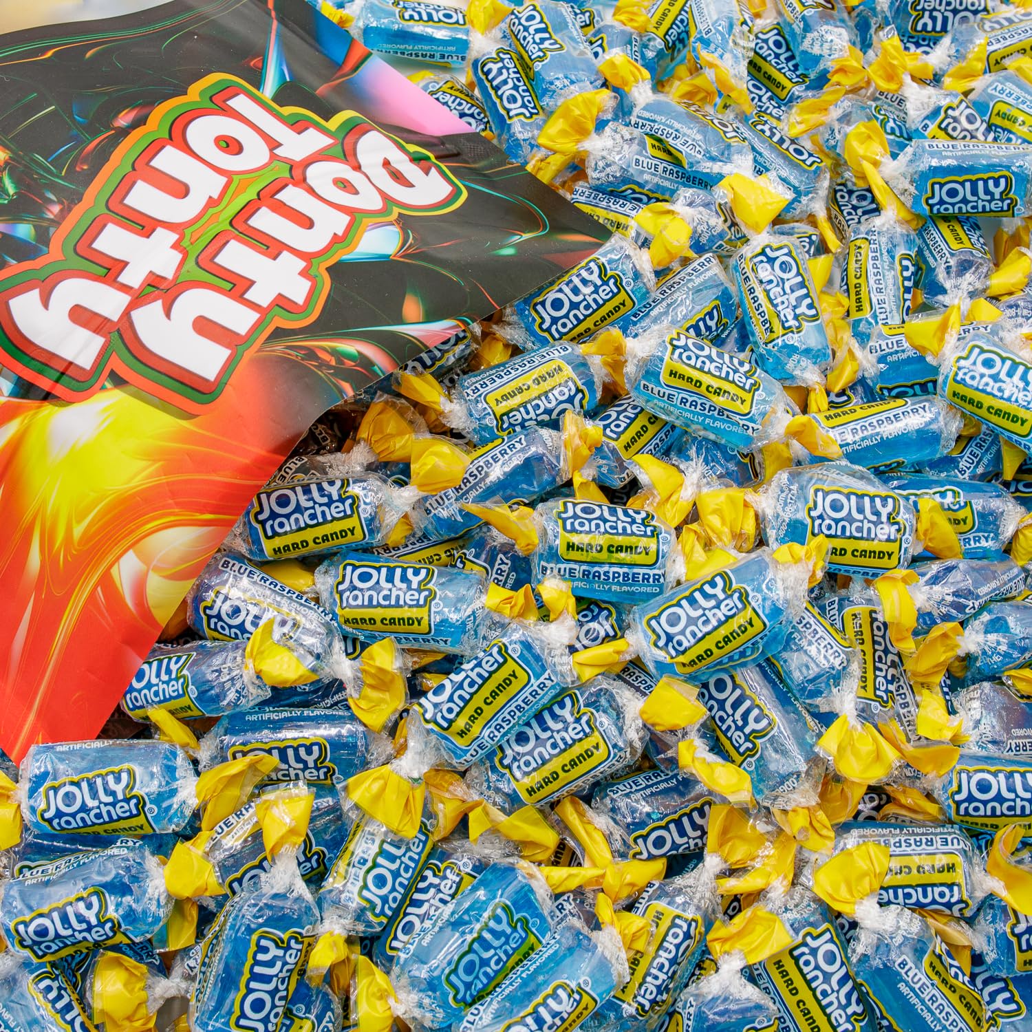 Blue Raspberry Jolly Rancher Hard Candy - Original Flavor Bulk Bag (2 lb, 148 Individually Wrapped Pieces) | Perfect for Halloween, Parties, Office Snacks & Gift Baskets