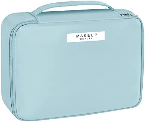 Lightning Hammerz Travel Makeup Bag with Brush Pouch | Waterproof Cosmetic Organizer for Toiletries & Accessories | Perfect for Vacation, Gym & Daily Use | Multipurpose Toiletry Kit (Blue)