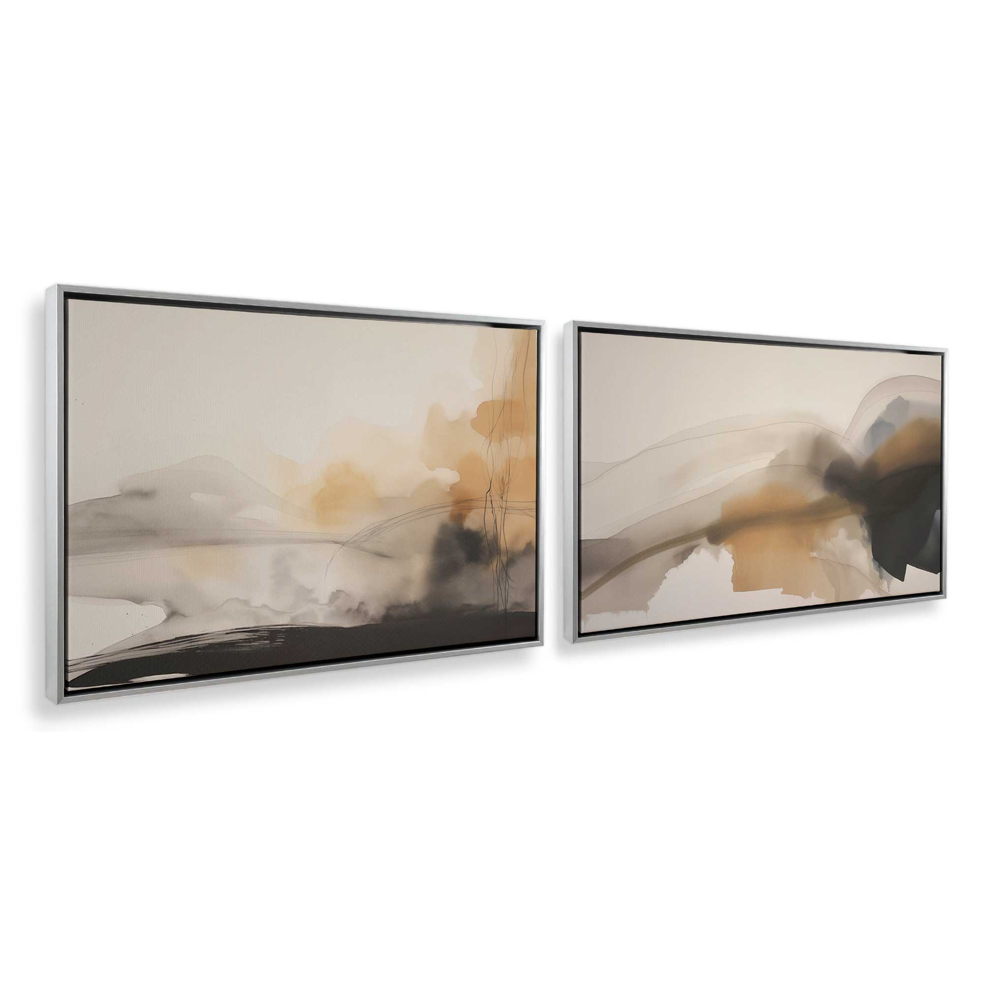 Set of 2 Rustic Copper Canvas Wall Art Prints - Elegant Home Decor for Living Room, Bedroom & Office