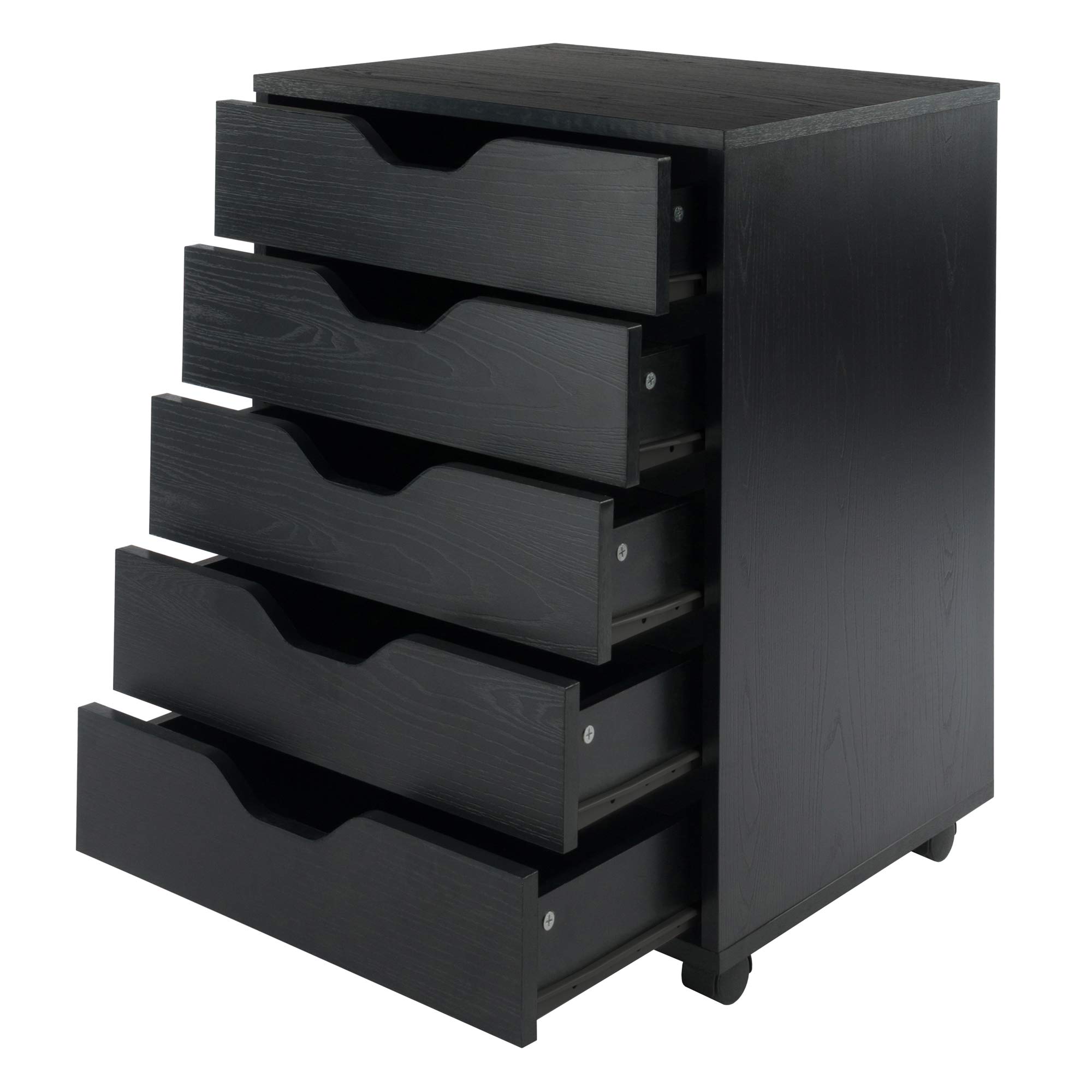 Winsome Halifax 5-Drawer Storage Organizer in Black - Perfect for Bedroom, Office & Closet Organization