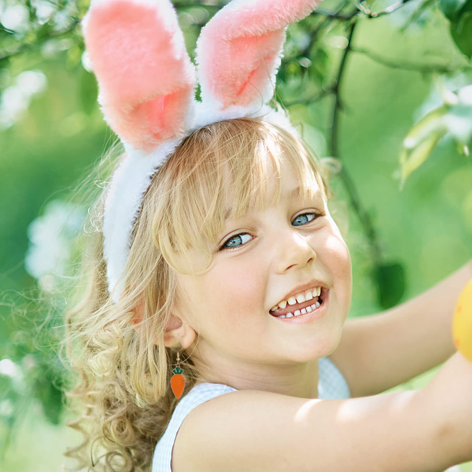 16 Pairs Easter Bunny Carrot Earrings for Women - Orange Dangle Hoop Earrings, Cute Easter Party Decorations & Gifts - Perfect for Easter Celebrations, Spring Festivals & Costume Accessories