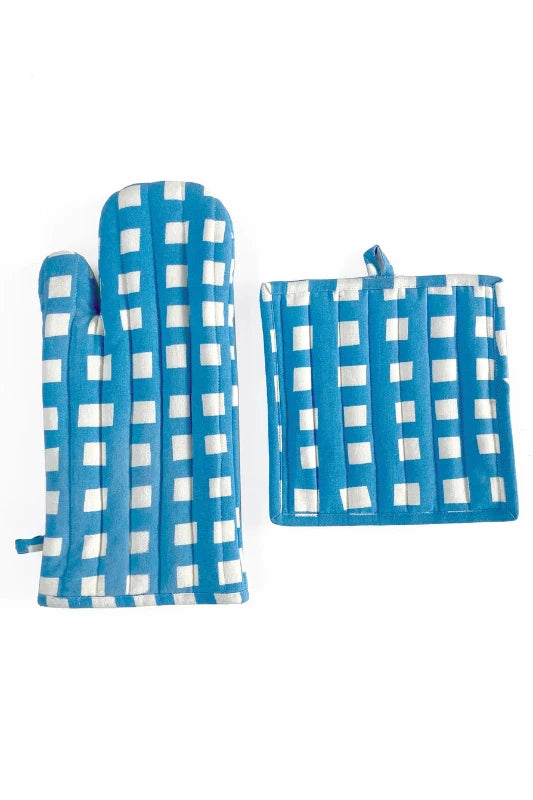 Premium See Design Apron, Pot Holder & Oven Mitt Set - Kitchen Cooking & Baking Essentials for Home Chefs & BBQ Enthusiasts