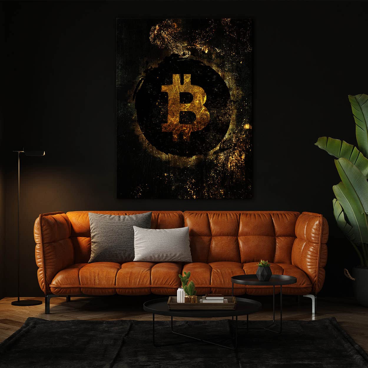 Crypto Canvas Wall Art - Bitcoin & Blockchain Inspired Home Decor for Living Room, Office & Gifts | Modern Digital Currency Themed Artwork