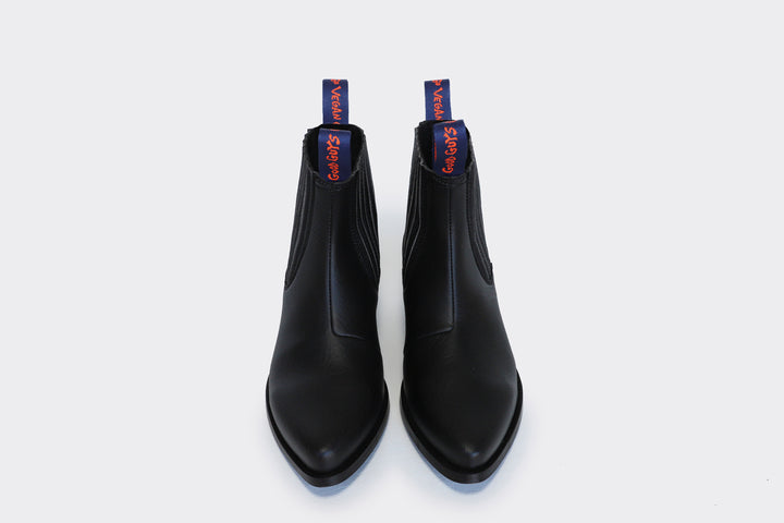 Good Guys Duke Black Leather Boots for Men - Stylish & Durable Footwear for Work, Outdoor & Casual Wear