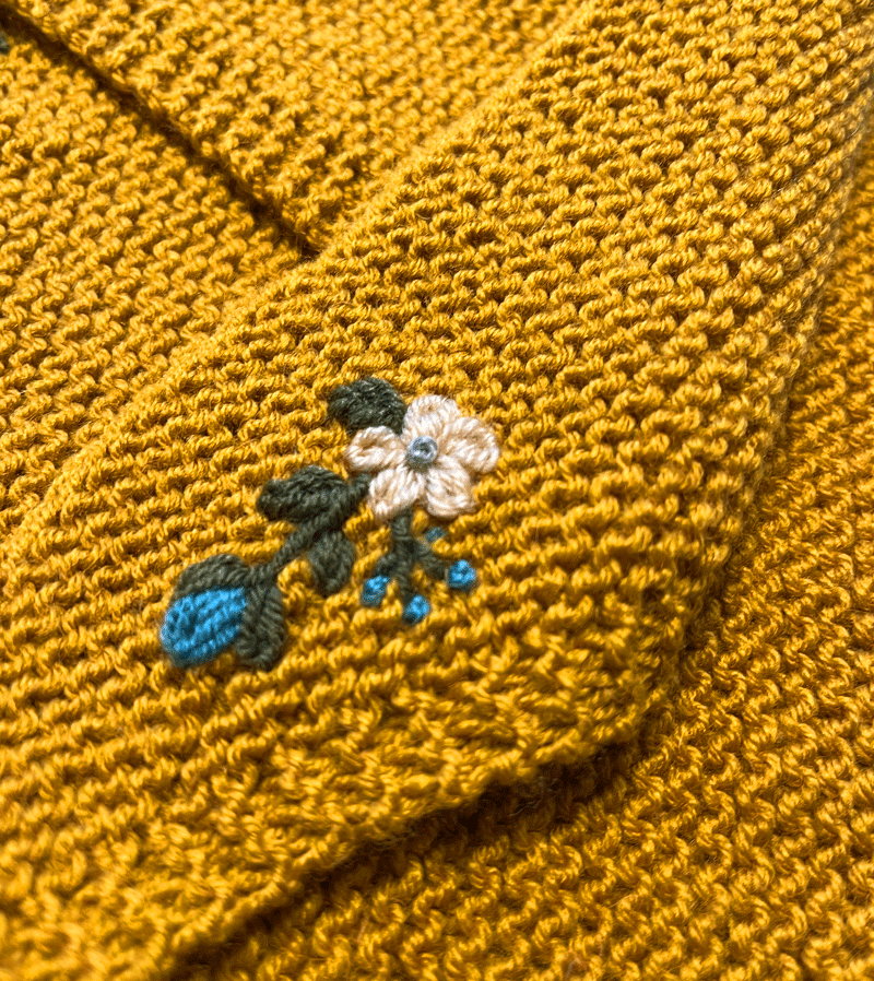 RKO Mustard Embroidered Triangle Scarf - Stylish Fashion Accessory for Women, Boho Chic Scarf for Fall & Winter Outfits, Perfect Gift for Her