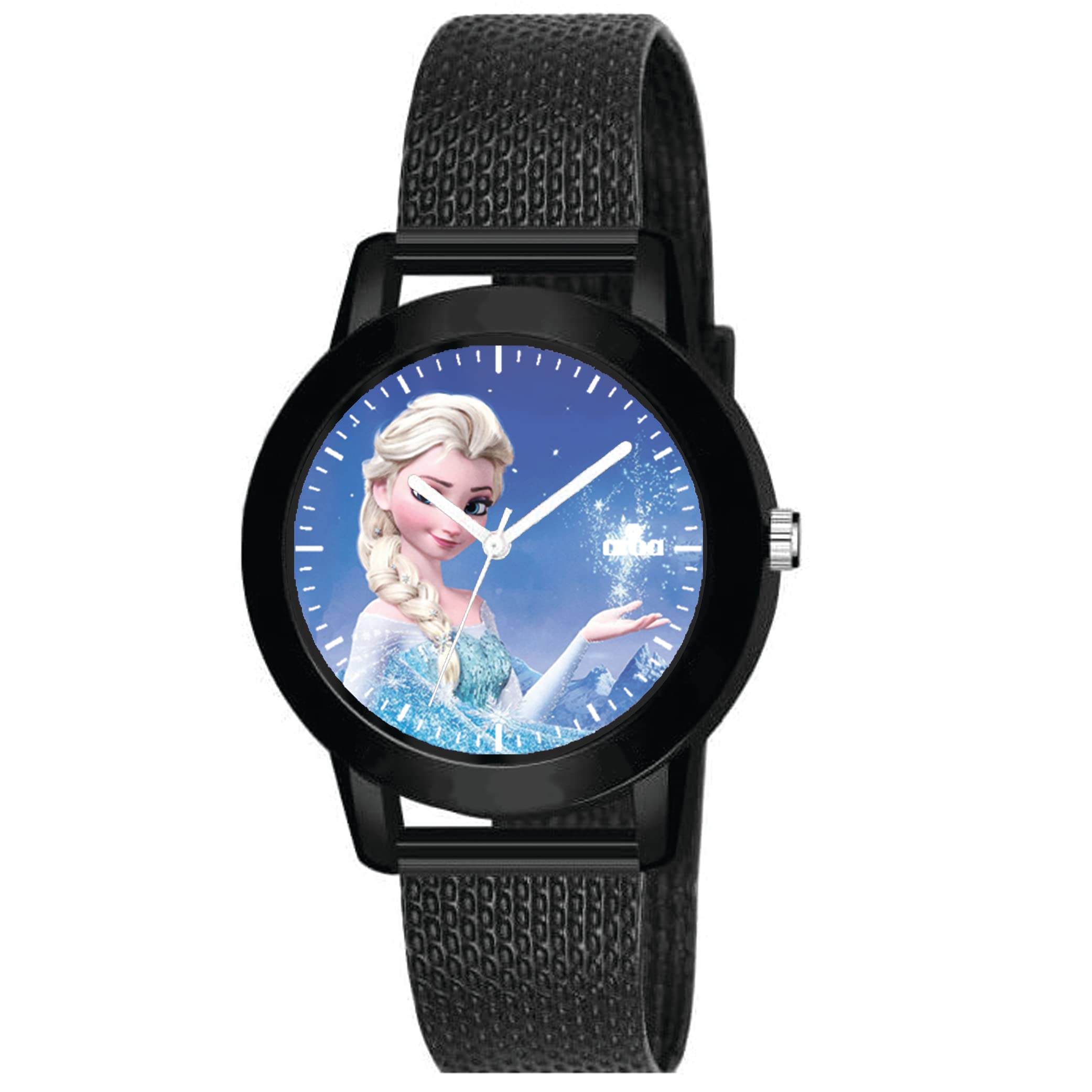 AROA Women's Analog Watch - Black Metal & Rubber Band, Blue Dial, Elsa Model 477 | Stylish Fashion Watch for Girls & Women | Perfect for Casual Wear, Office & Everyday Use