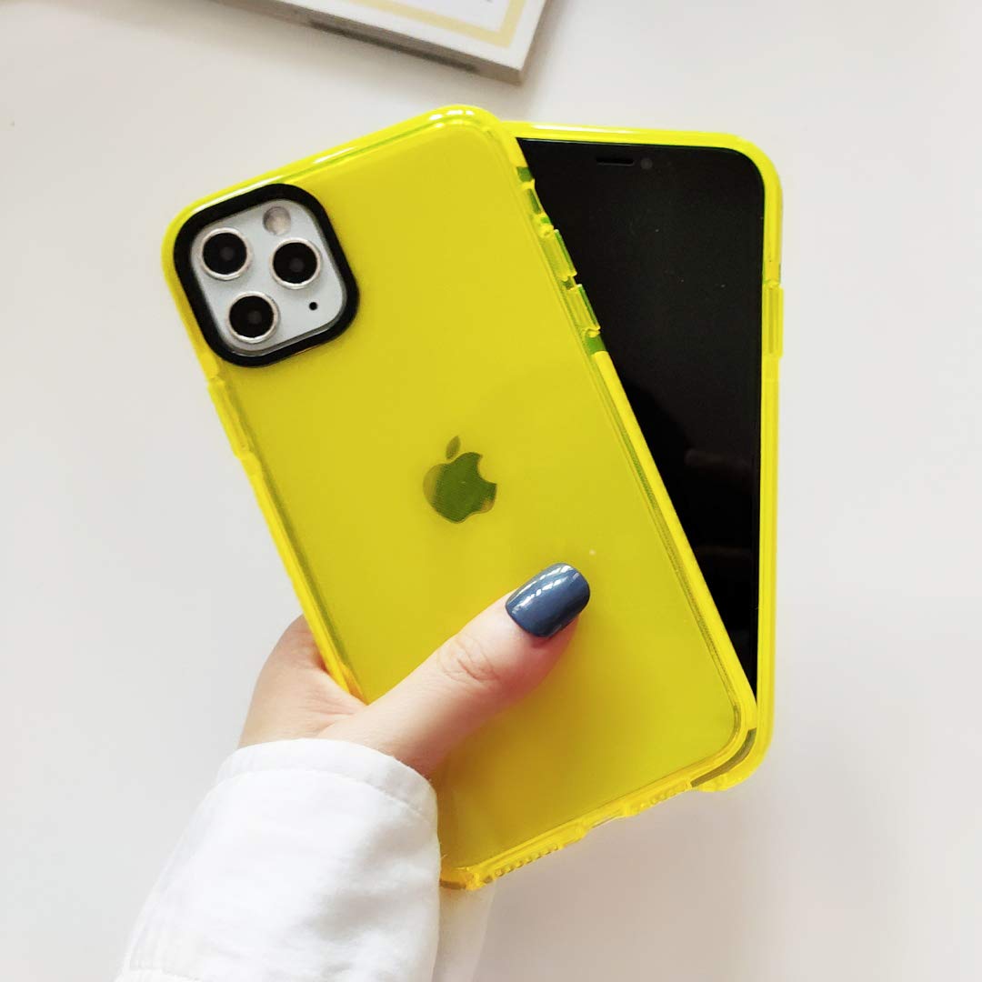 Shockproof Clear TPU Case for iPhone 11 Pro Max (6.5 Inch) - Slim Fit Soft Rubber Protective Cover with Shock-Absorbing Technology | Yellow | Perfect for Daily Use, Outdoor Activities & Travel Protection