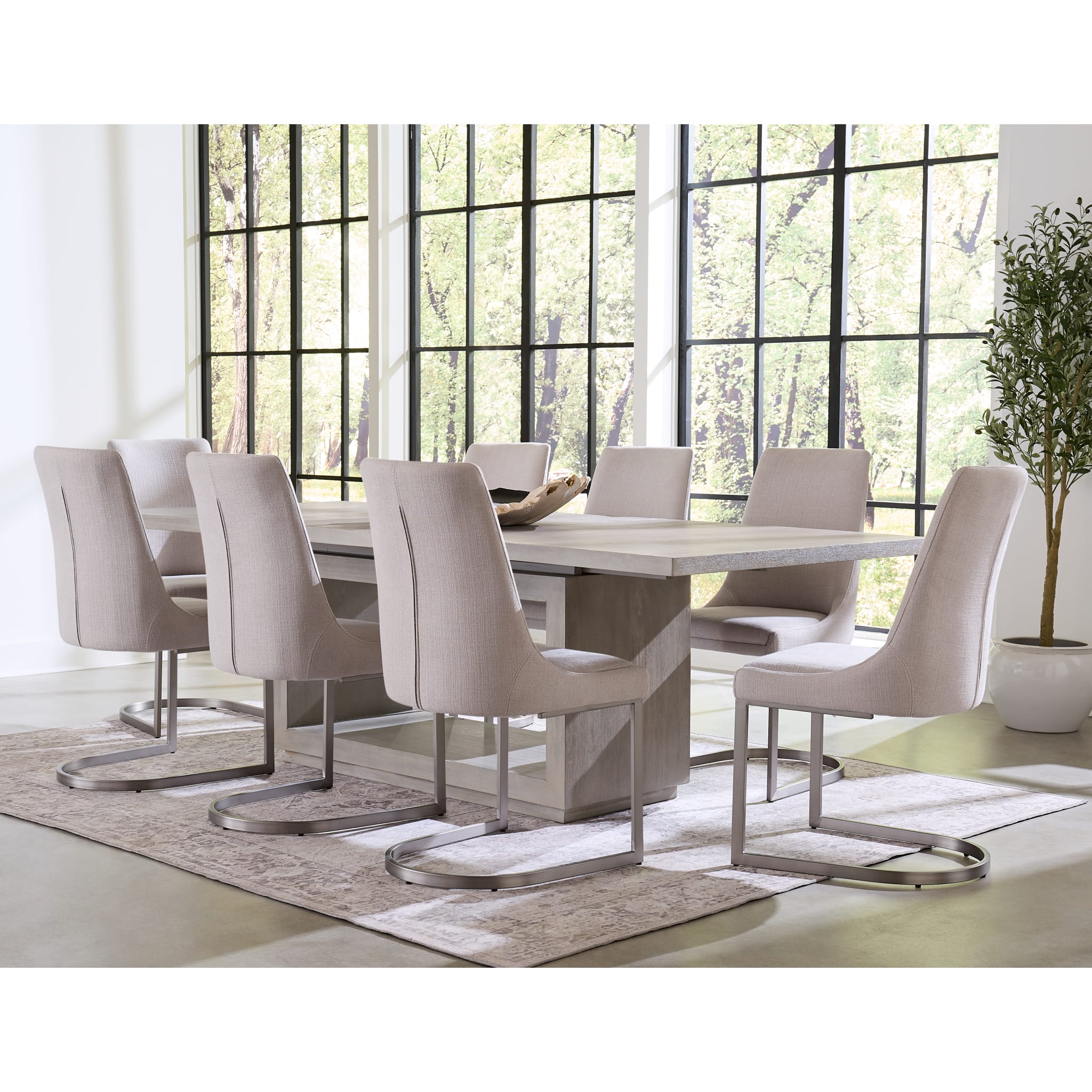 Oxford Rectangular Dining Table in Mineral Finish - Modern Farmhouse Style Dining Room Table for 6-8 People - Perfect for Family Gatherings & Dinner Parties