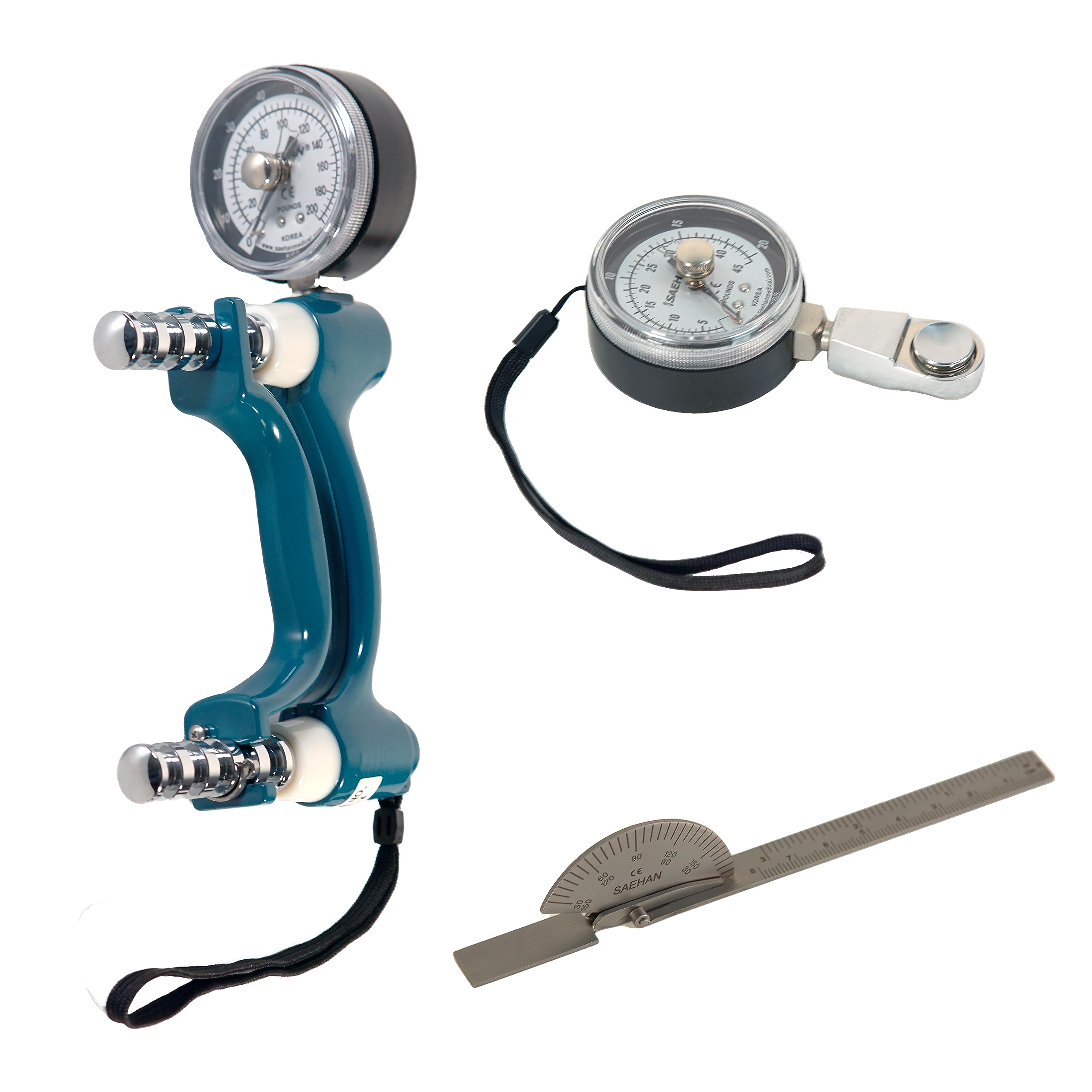 Hand Evaluation 3-Piece Kit - Digital Dynamometer, Pinch Gauge & Finger Goniometer Set for Occupational Therapy, Physical Rehabilitation & Home Use