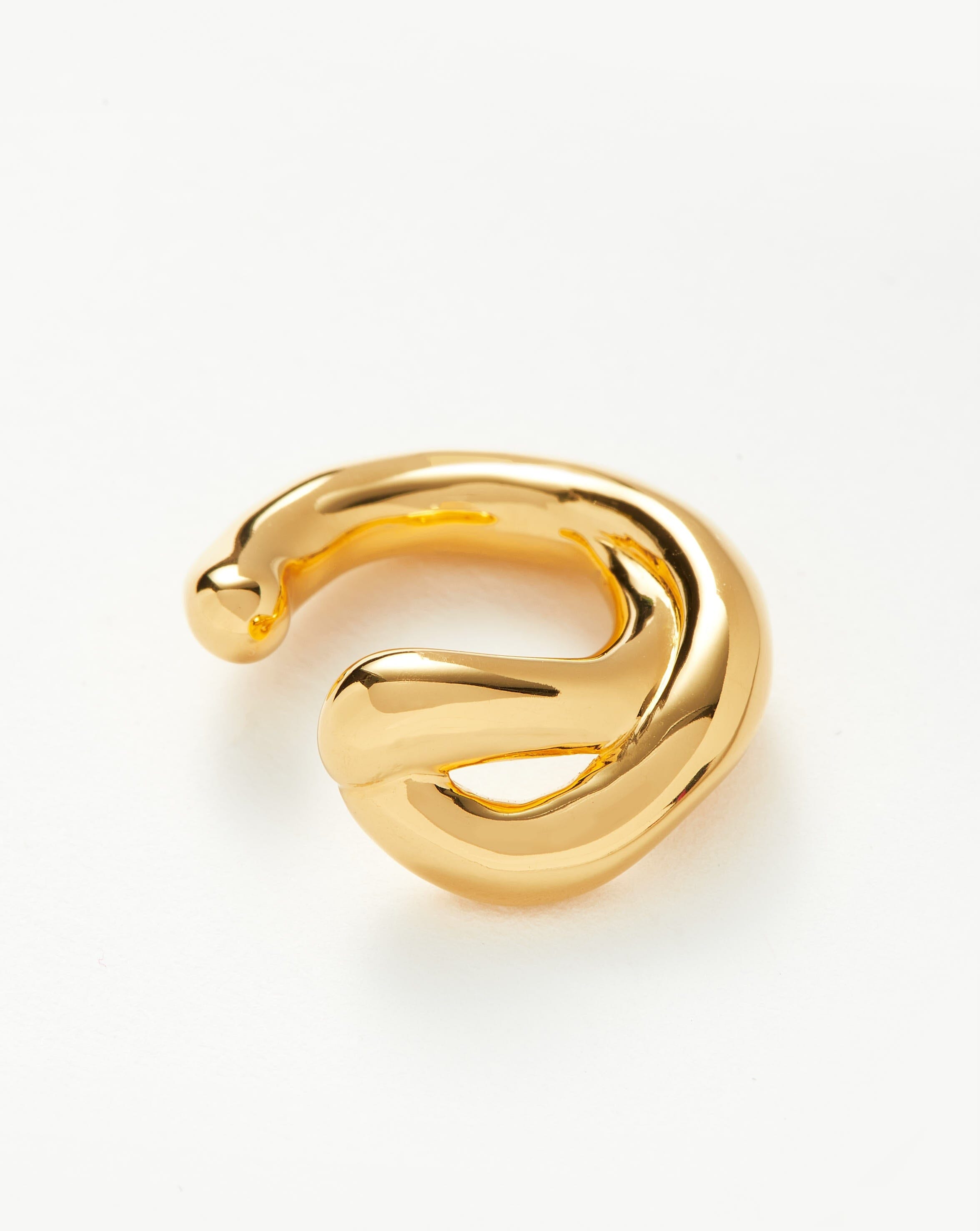 18Ct Gold Plated Molten Ear Cuff - Trendy Statement Earrings for Women, Perfect for Parties, Weddings & Everyday Wear